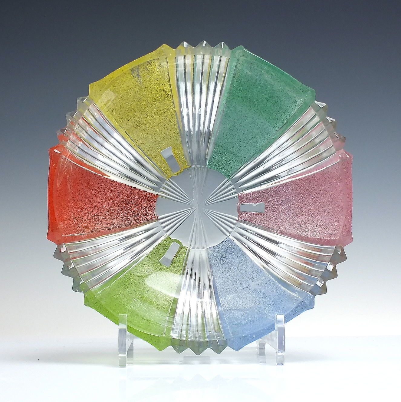Art Deco Harlequin Glass Dessert Bowl Set C1930 50 photo furniture