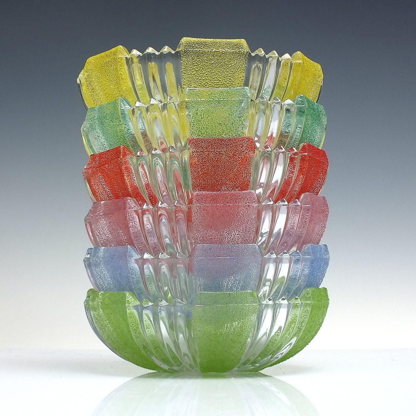 Art Deco Harlequin Glass Dessert Bowl Set C1930 50 photo Home Decor