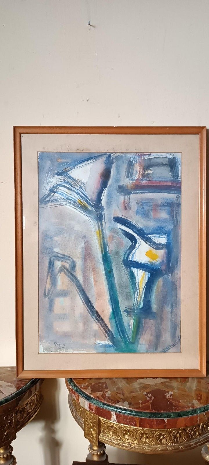 Enzo Pregno Mixed Media Painting. (Alexandria Of Egypt, 1898 Florence, 1972) photo furniture