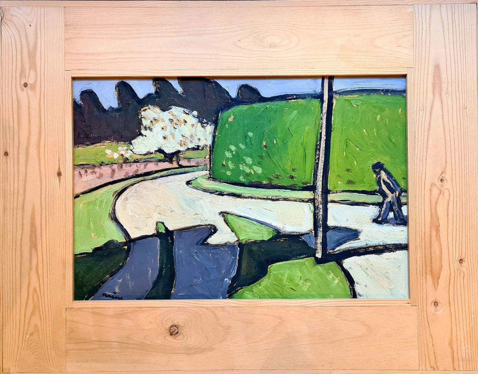 Jean Arène Colourful French Expressionist Landscape, Promeneur Au Pigeonnier, 2006 photo furniture