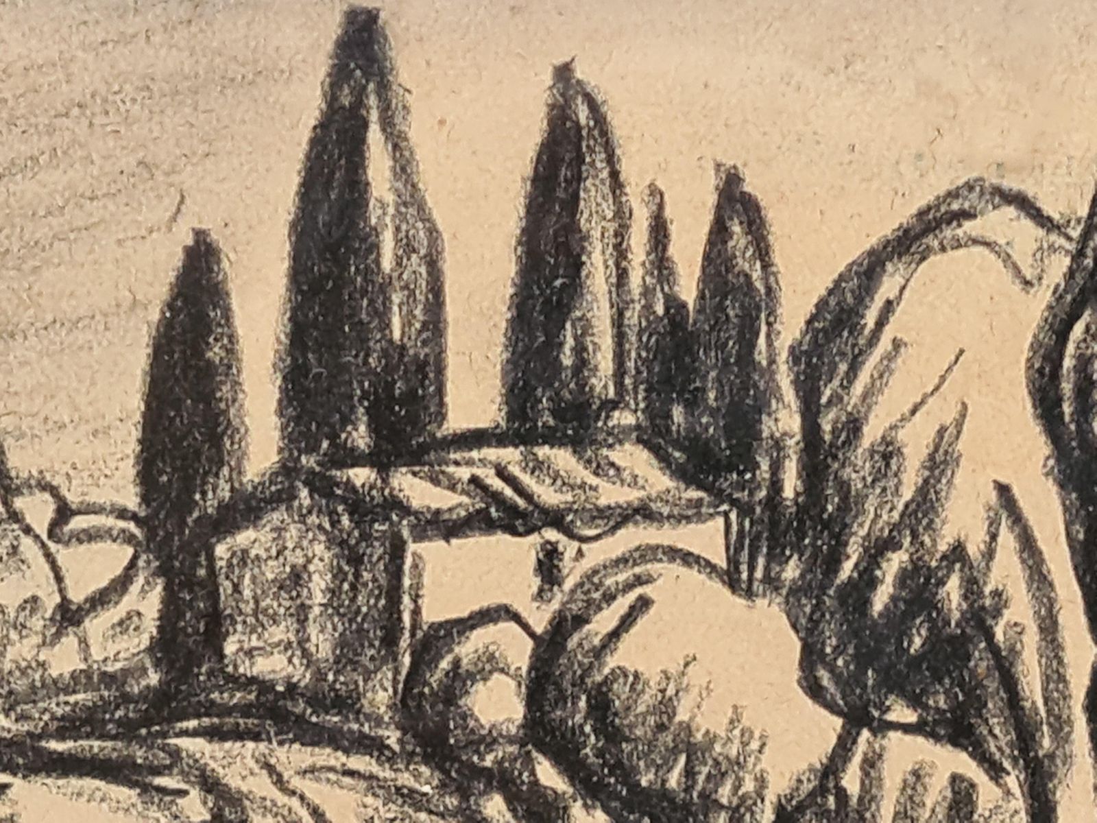 Auguste Chabaud French Landscape, Fauvist Drawing, The Olive Grove, 1900s photo buy