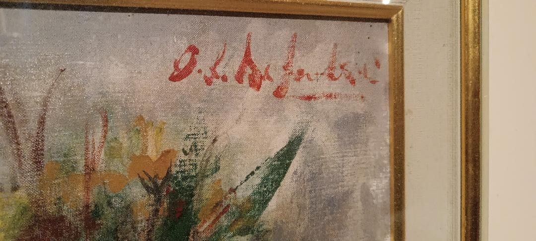 Still Life Painting Flower Vase Osman De Scolari (Palermo, 1908 Florence, 1998) photo buy