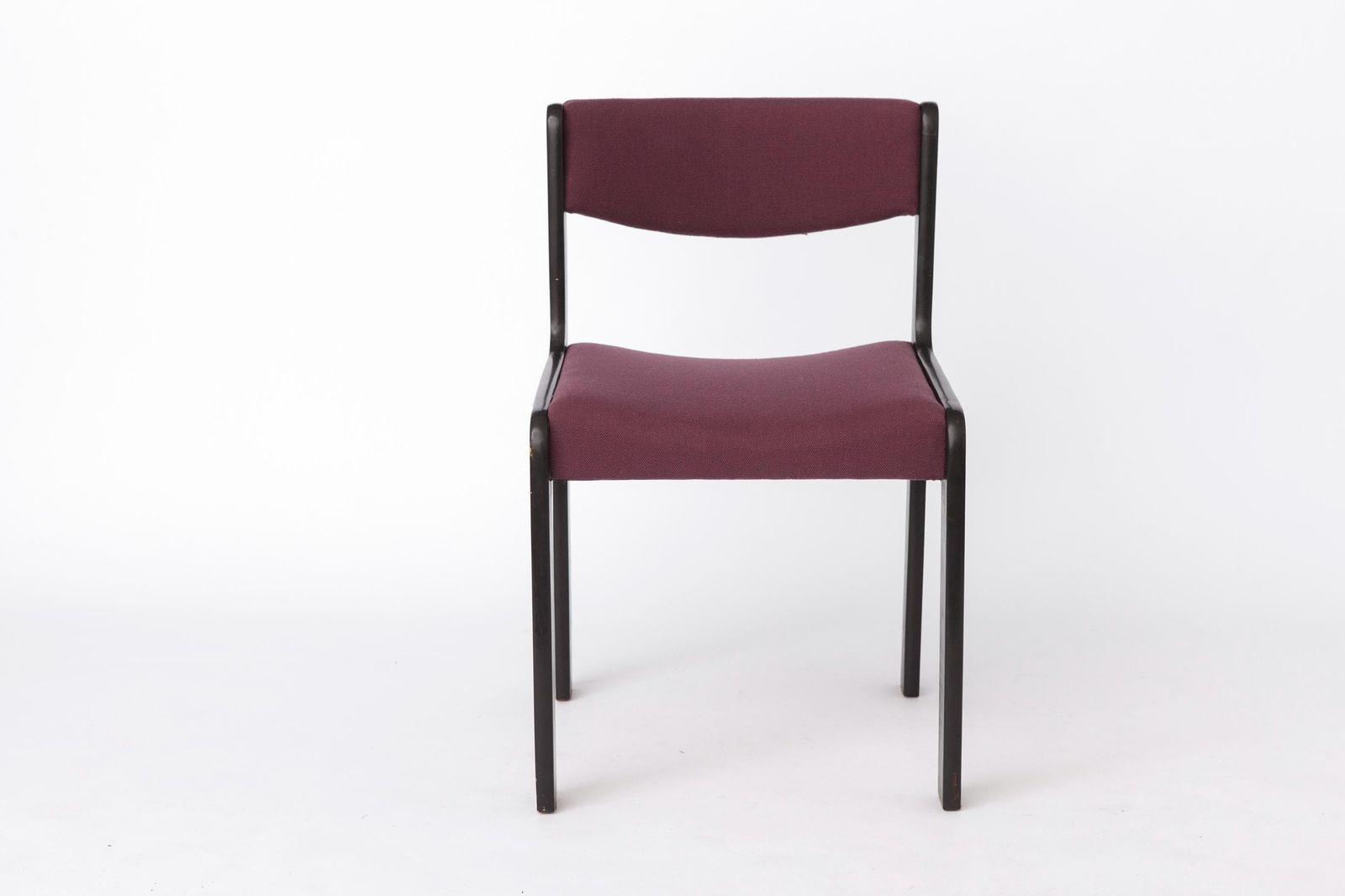 1 Of 6 Vintage German Dining Chair, 1950s 1960s, Black Beechwood, Pastel Upholstery photo furniture
