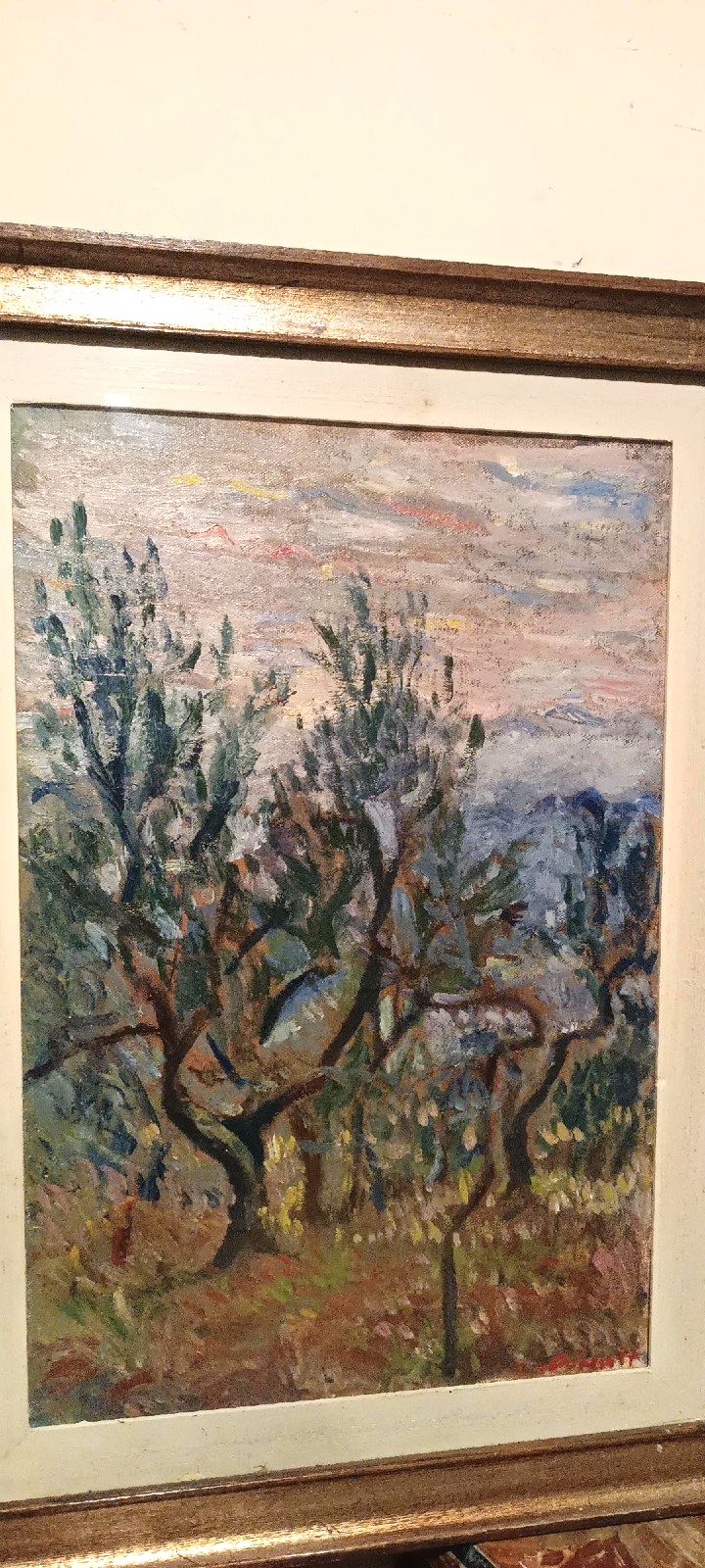 Oil Painting On Canvas Landscape Trees Christine Oswalt Fishermen photo 146.0
