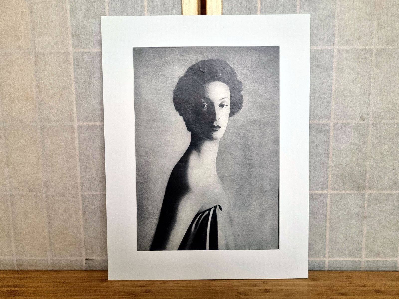 Vintage Fashion Photography Magazine Print, Richard Avedon Marella Agnelli, 1953 Portrait, 1960s Page, Large Format, New York Black & White