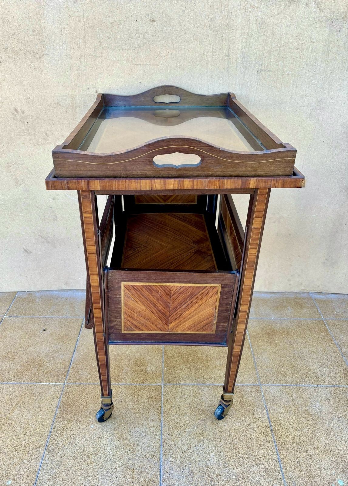 1930s Art Deco Folding Drinks Trolley With Walnut Veneer photo buy