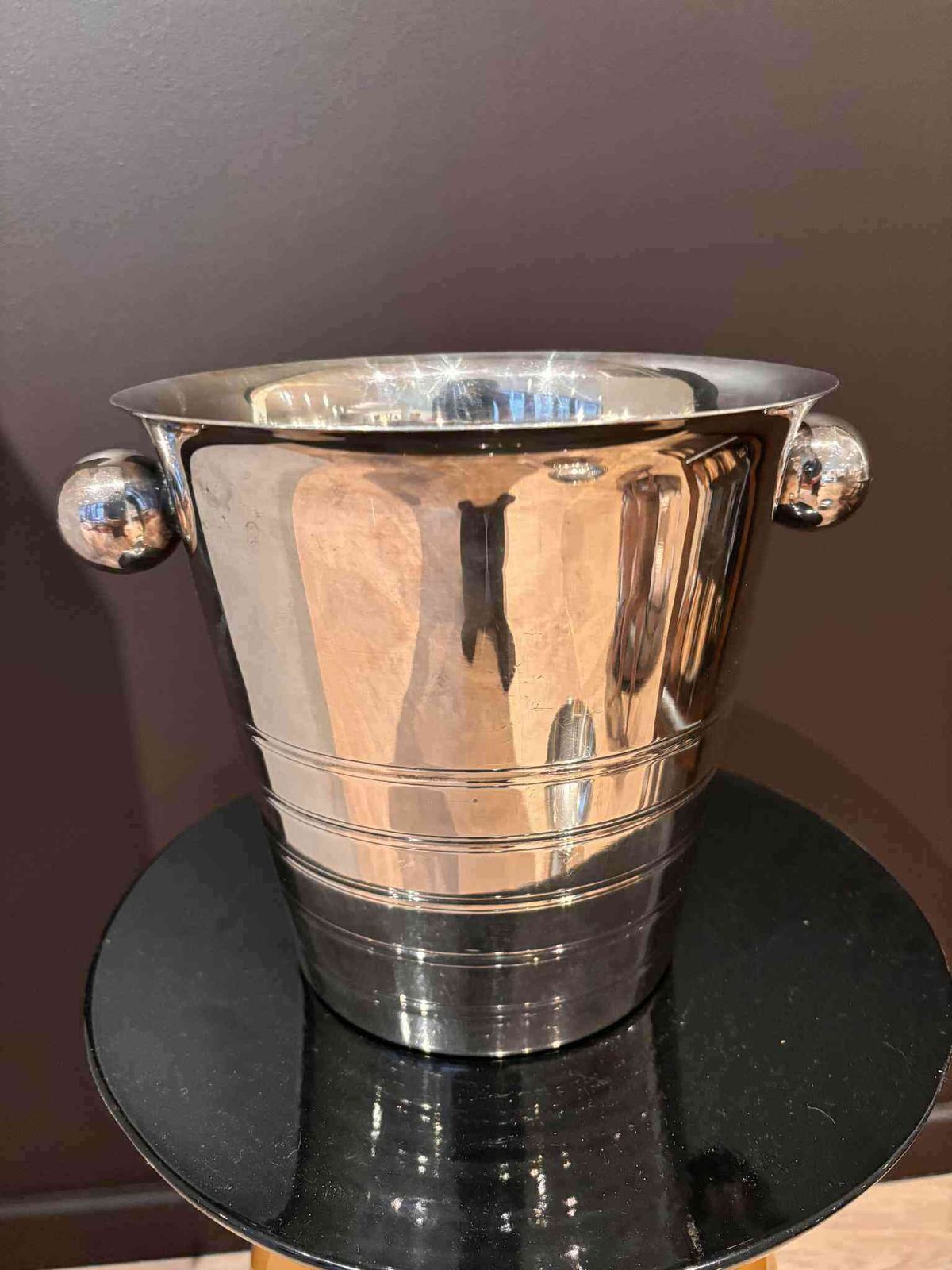 Champagne Bucket Silver Plated Art Deco Style Bar Cart Decor Christmas Table Wine Chiller Cooler Gift For Wedding Gift Man Cave photo vinterior