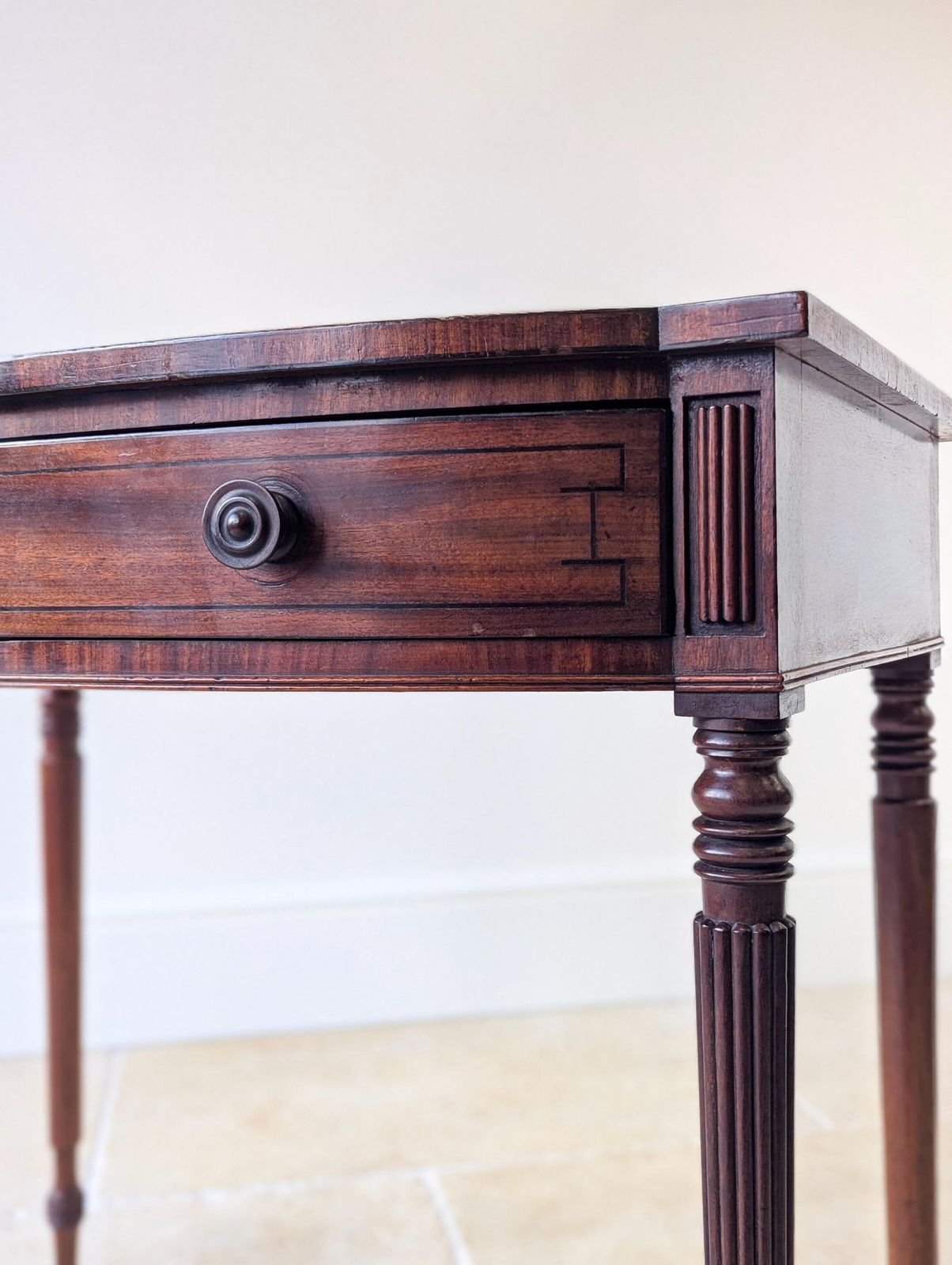 Antique Early 19th Century Mahogany Bow Front Writing Table photo Furniture