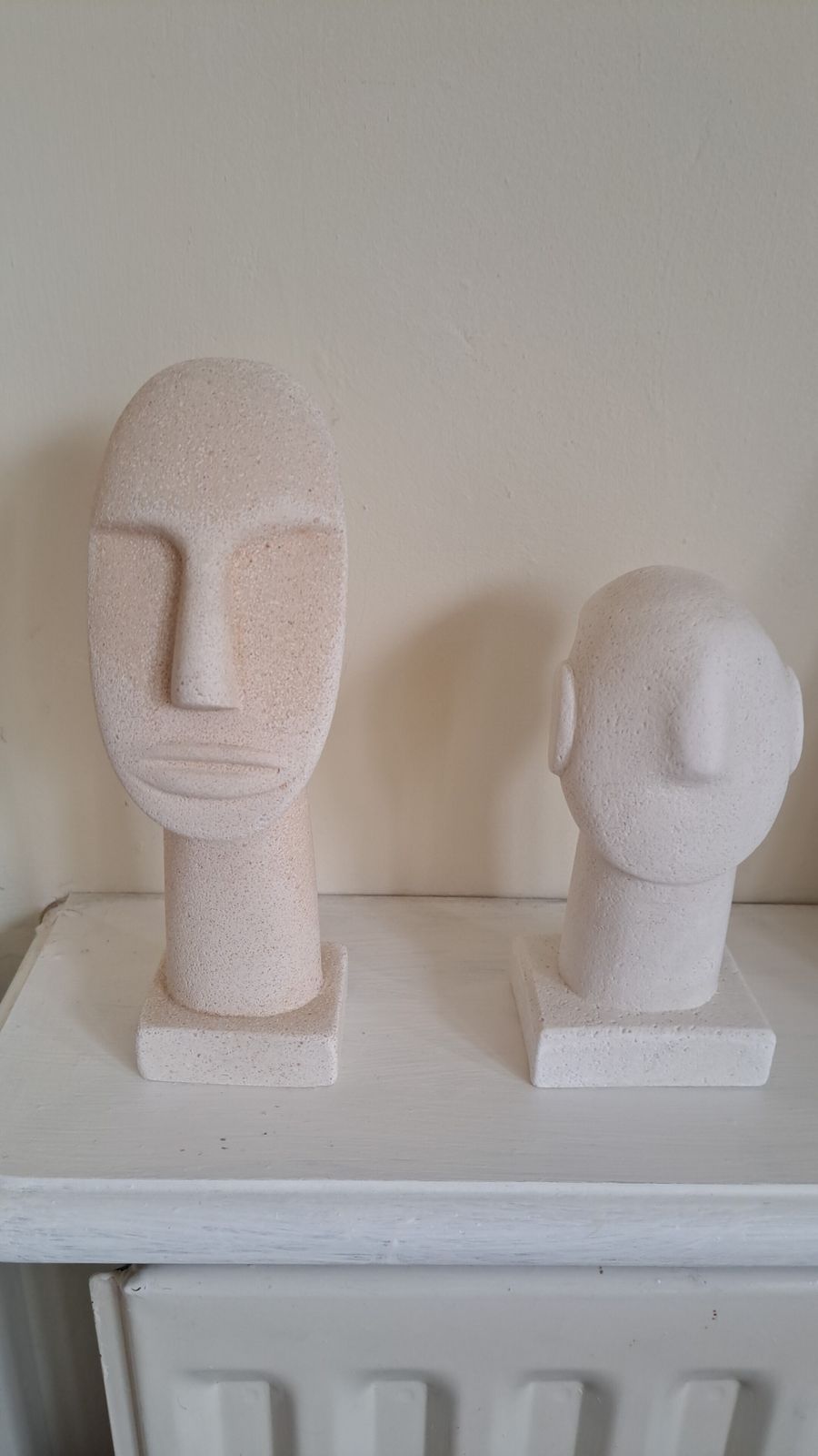 A Pair Of Greek Minimalist Sculptures On Plinth Museum Copies Plaster photo furniture