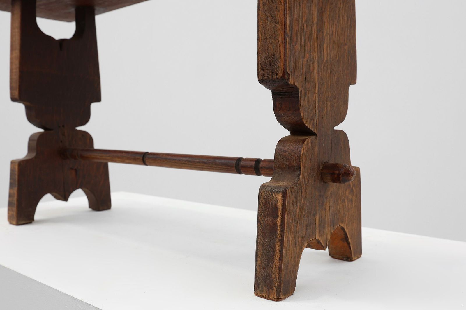 Rustic French Oak Bench, France, 1900s photo 1053.0