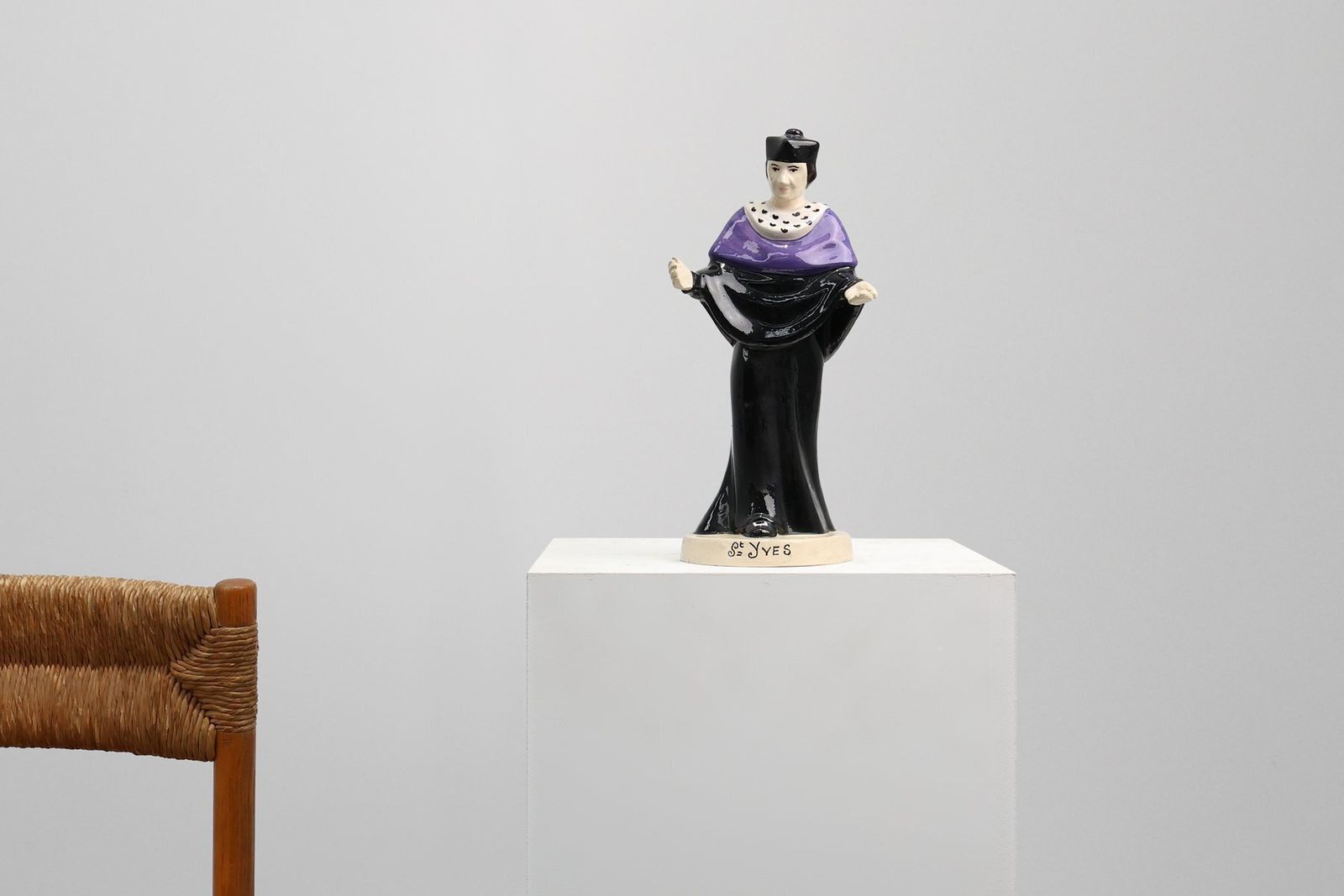 St. Yves Earthenware Statue By Jos Kervella For Henriot Quimper, France, 1947 photo furniture