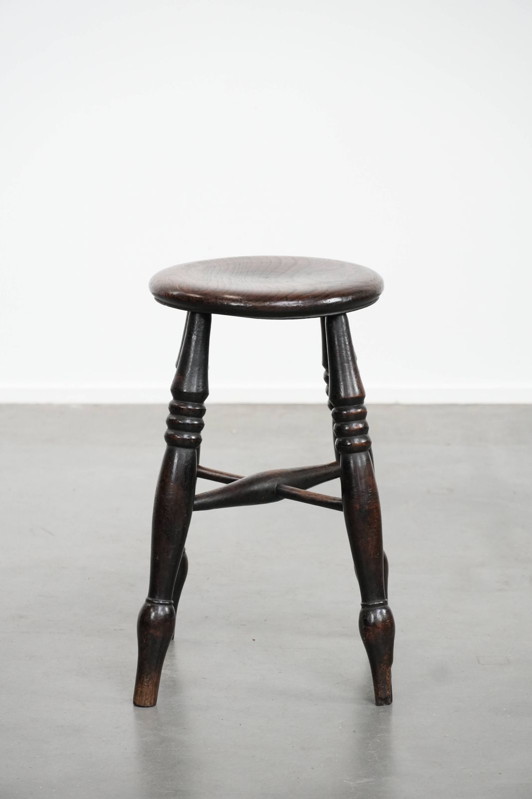 English Antique Classic And Timeless Windsor Stool From The 18th Century With Character And A Beautiful Color Scheme photo furniture