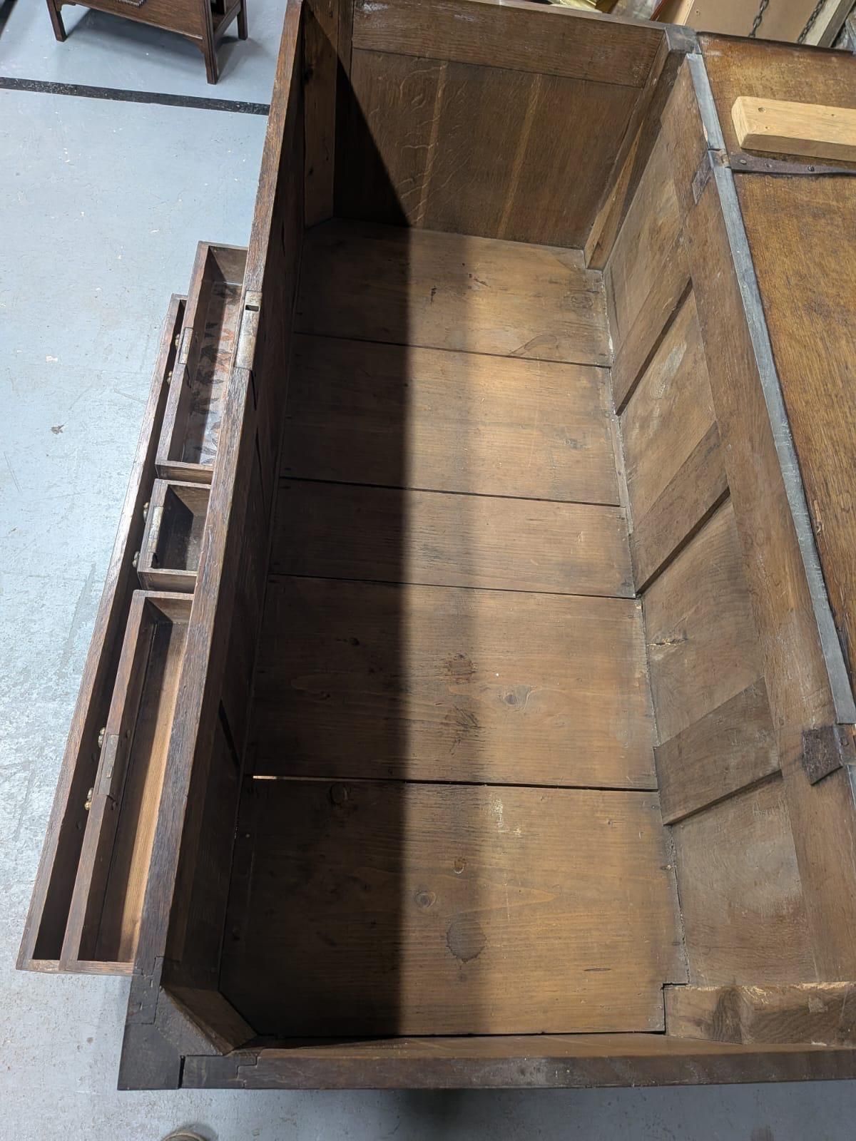 Georgian Solid Oak Mule Chest With 4 Drawers photo for sale