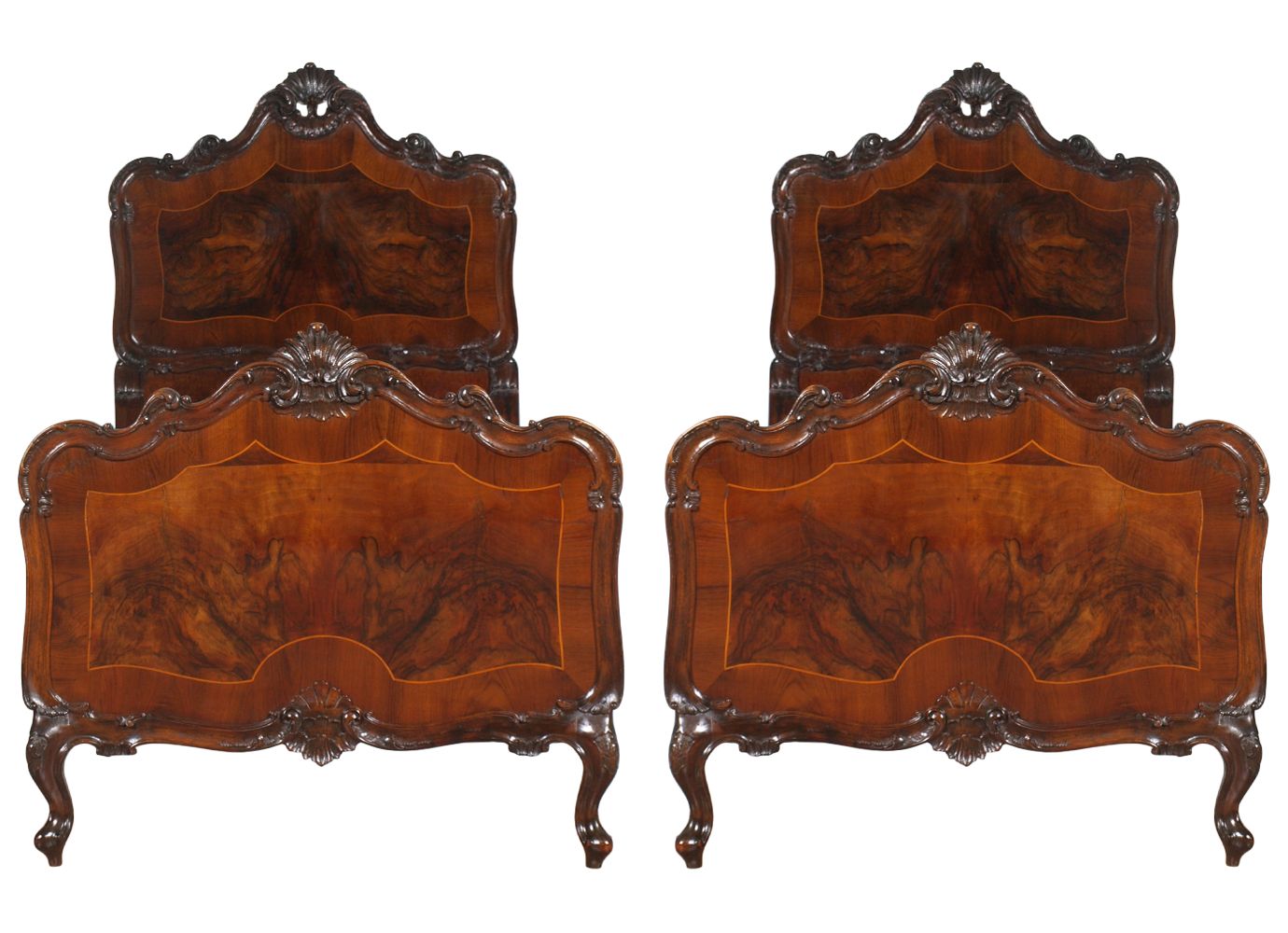 Pair Of Testolini Double Beds, Venice, Early 20th Century photo furniture