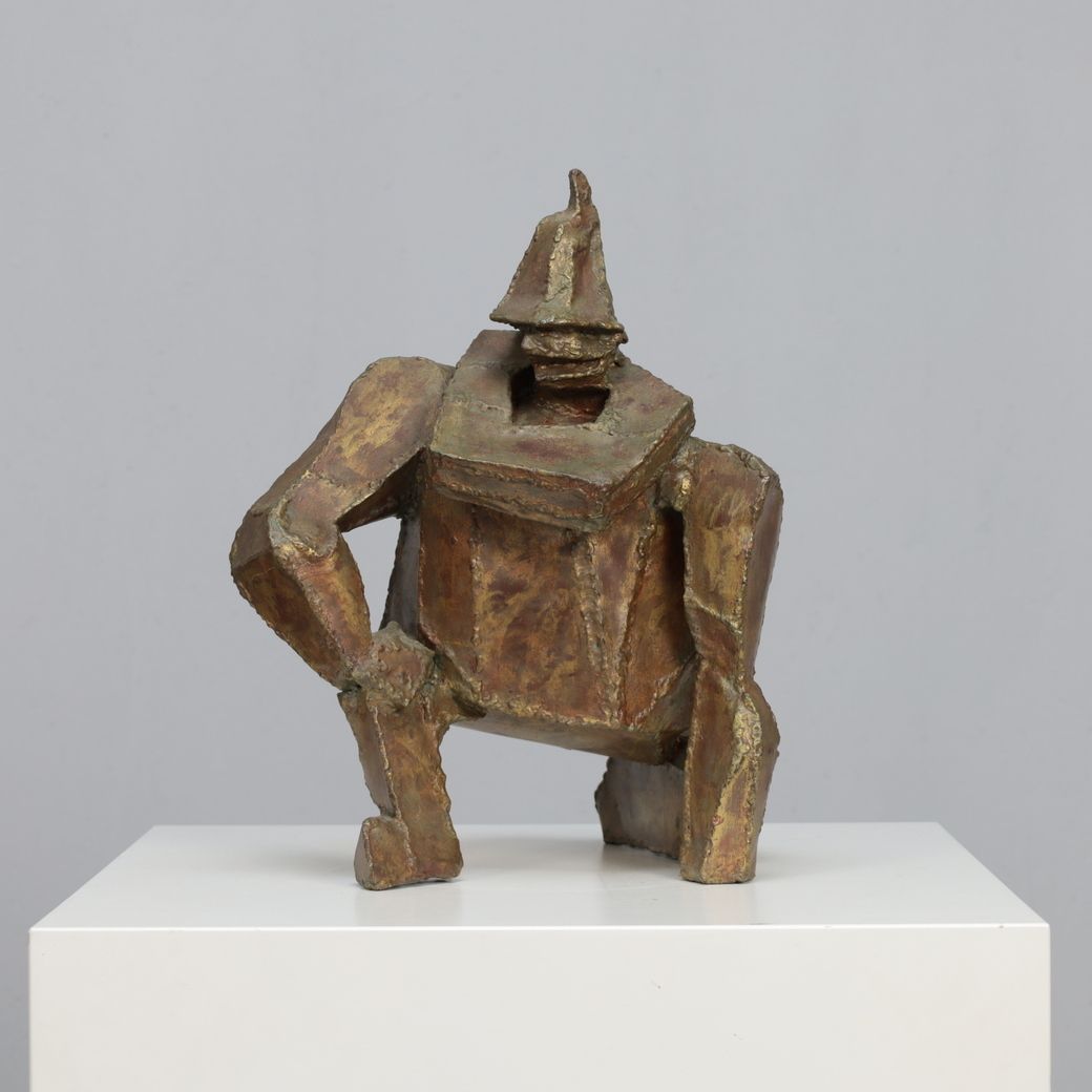 “Starke Jâan” Sculpture In Welded Steel By Louk Van Meurs, Netherlands, C. 1970s
