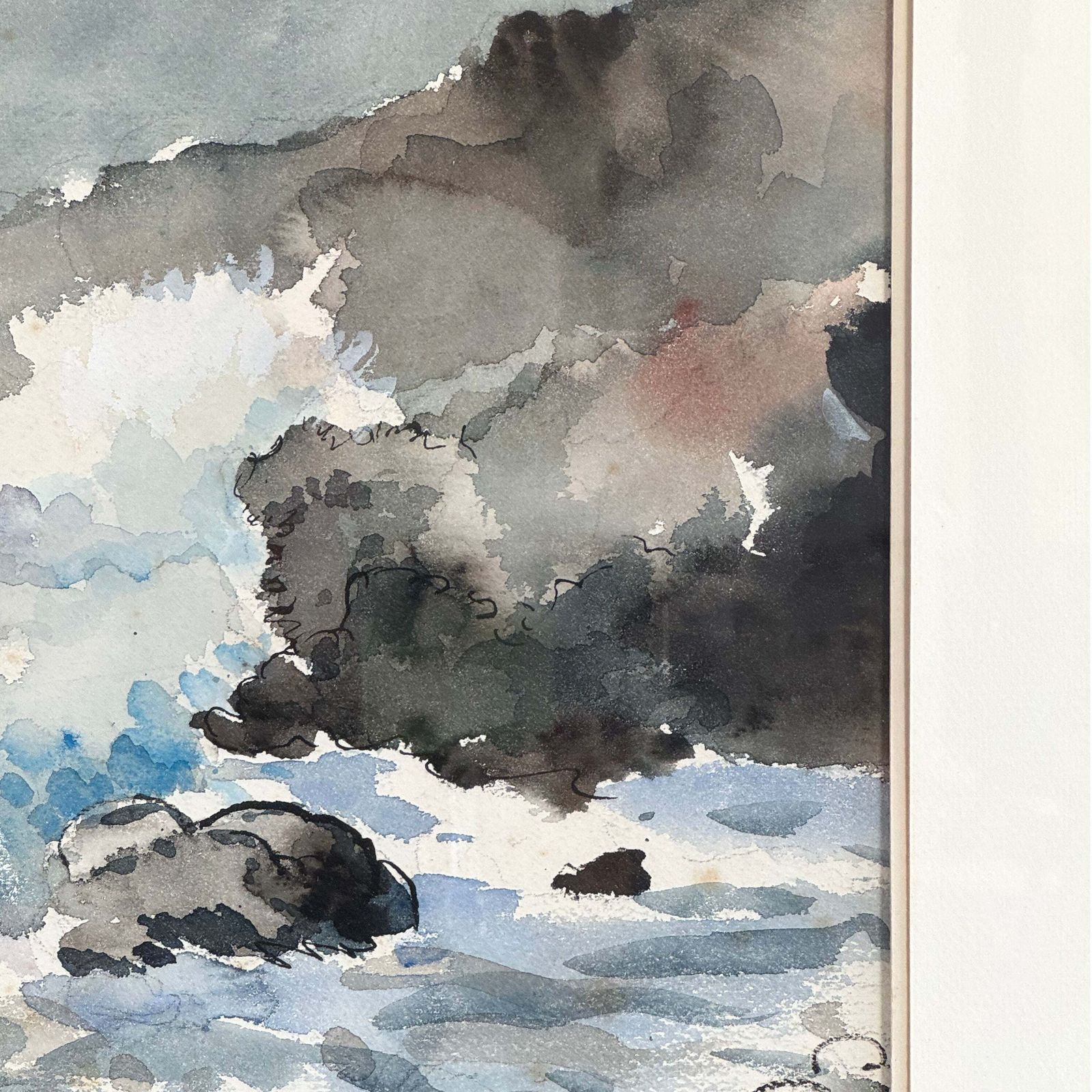 Adolphe Remy Large Watercolour And Charcoal Painting photo vinterior