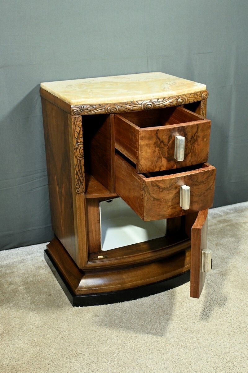 Walnut Burl Bedside Table, Art Deco – 1930 photo Furniture