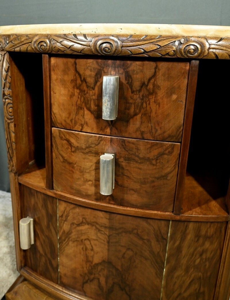660.0 Walnut Burl Bedside Table, Art Deco – 1930 photo