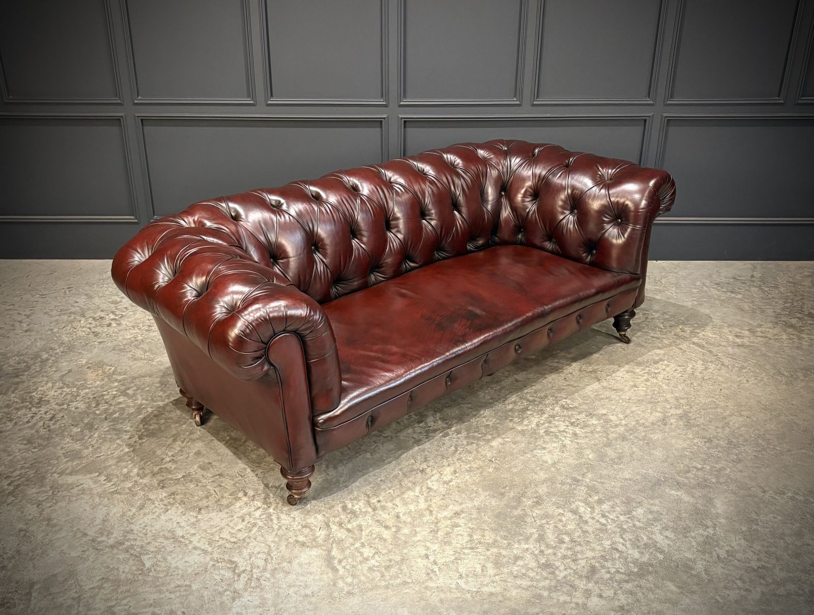 Victorian Buttoned Leather Chesterfield Sofa photo furniture