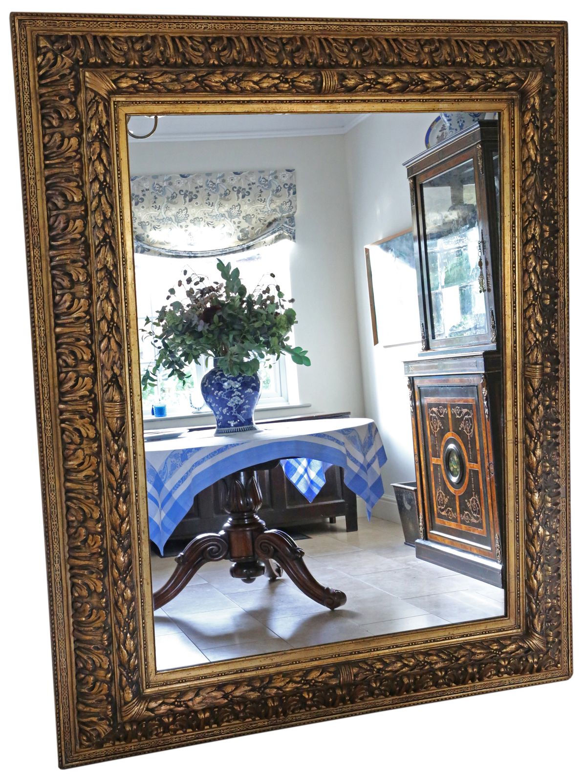 Antique 19th Century Very Large Gilt Overmantle Floor Or Wall Mirror – Fine Quality