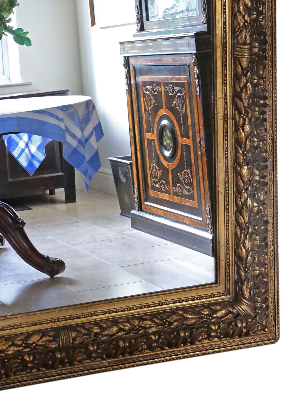 Antique 19th Century Very Large Gilt Overmantle Floor Or Wall Mirror – Fine Quality photo for sale