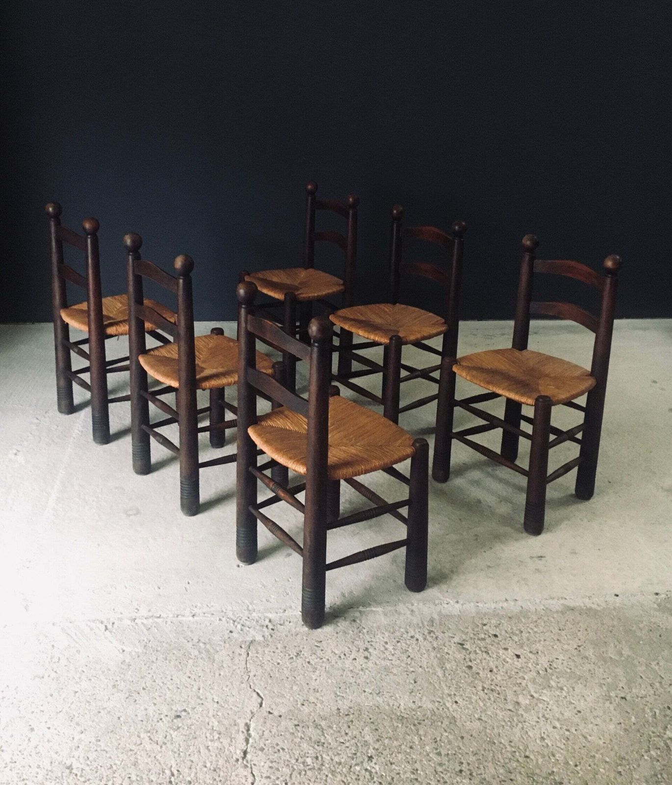 French Provincial Design Dining Chairs By Charles Dudouyt, France 1940's photo Furniture