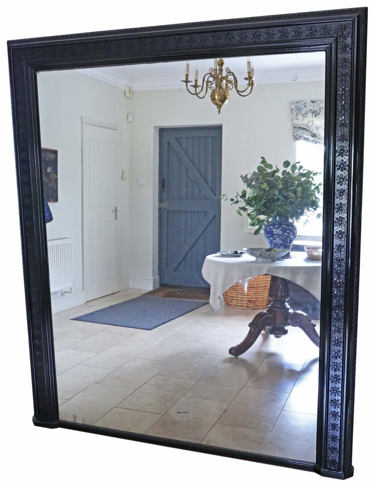 Antique Late 19th Century Very Large Floor Or Overmantle Wall Mirror – Fine Quality photo furniture