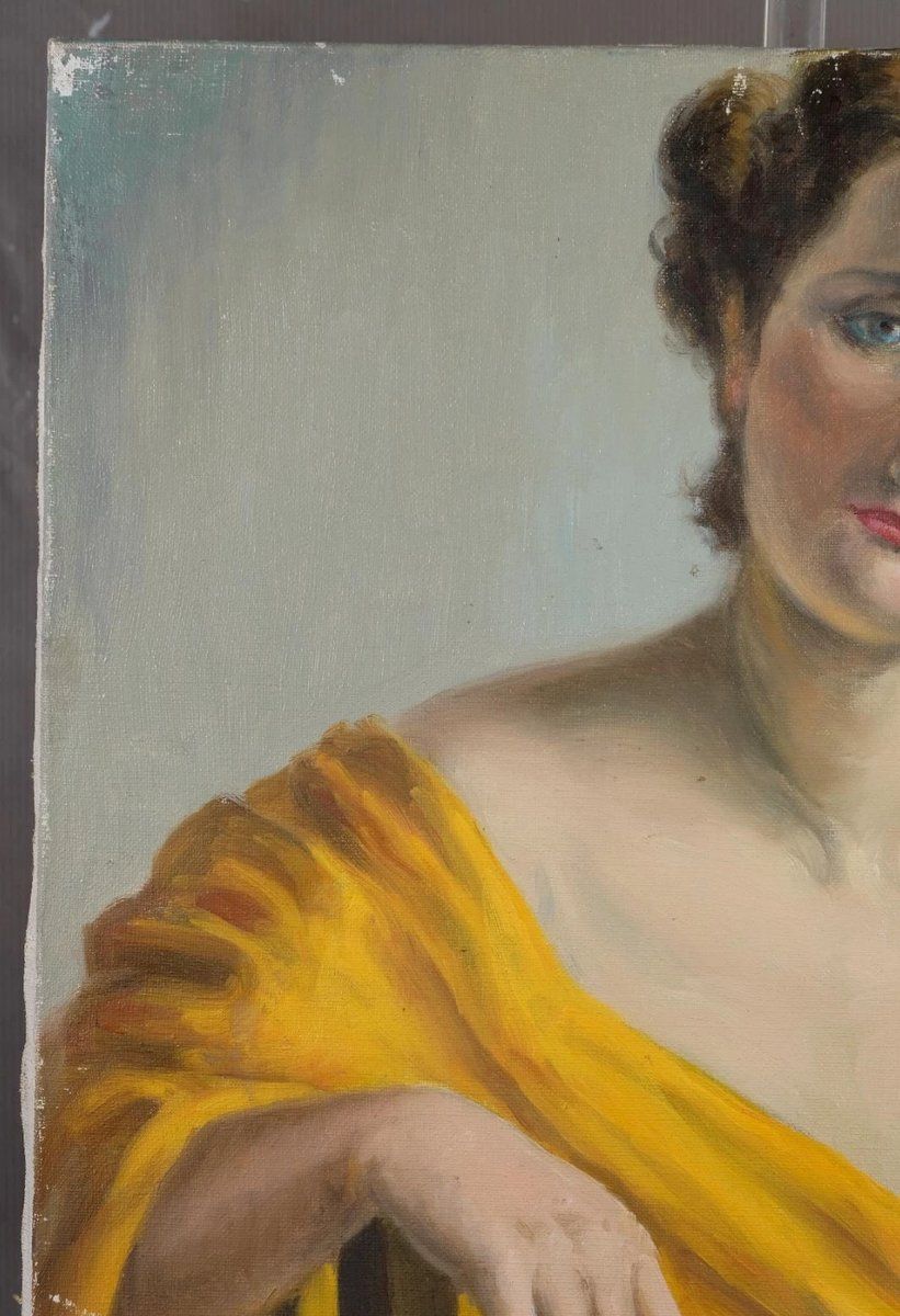 2000.0 Woman In Yellow Drapery, 1960s, Oil On Canvas photo