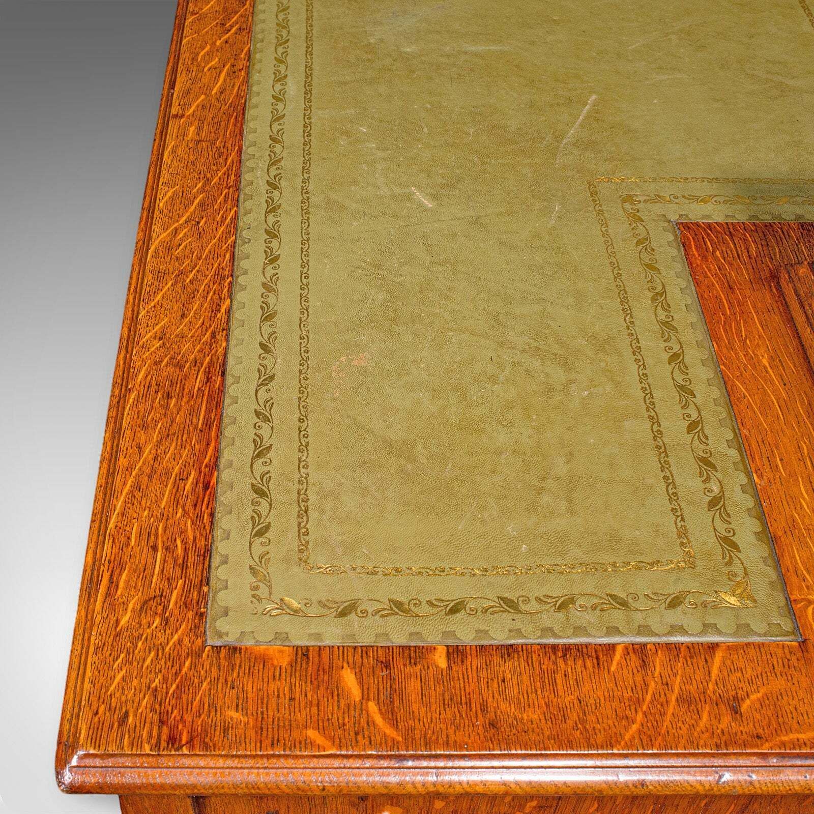 Furniture Antique Estate Manager's Kneehole Desk, Scottish, Oak, Country House, Victorian photo