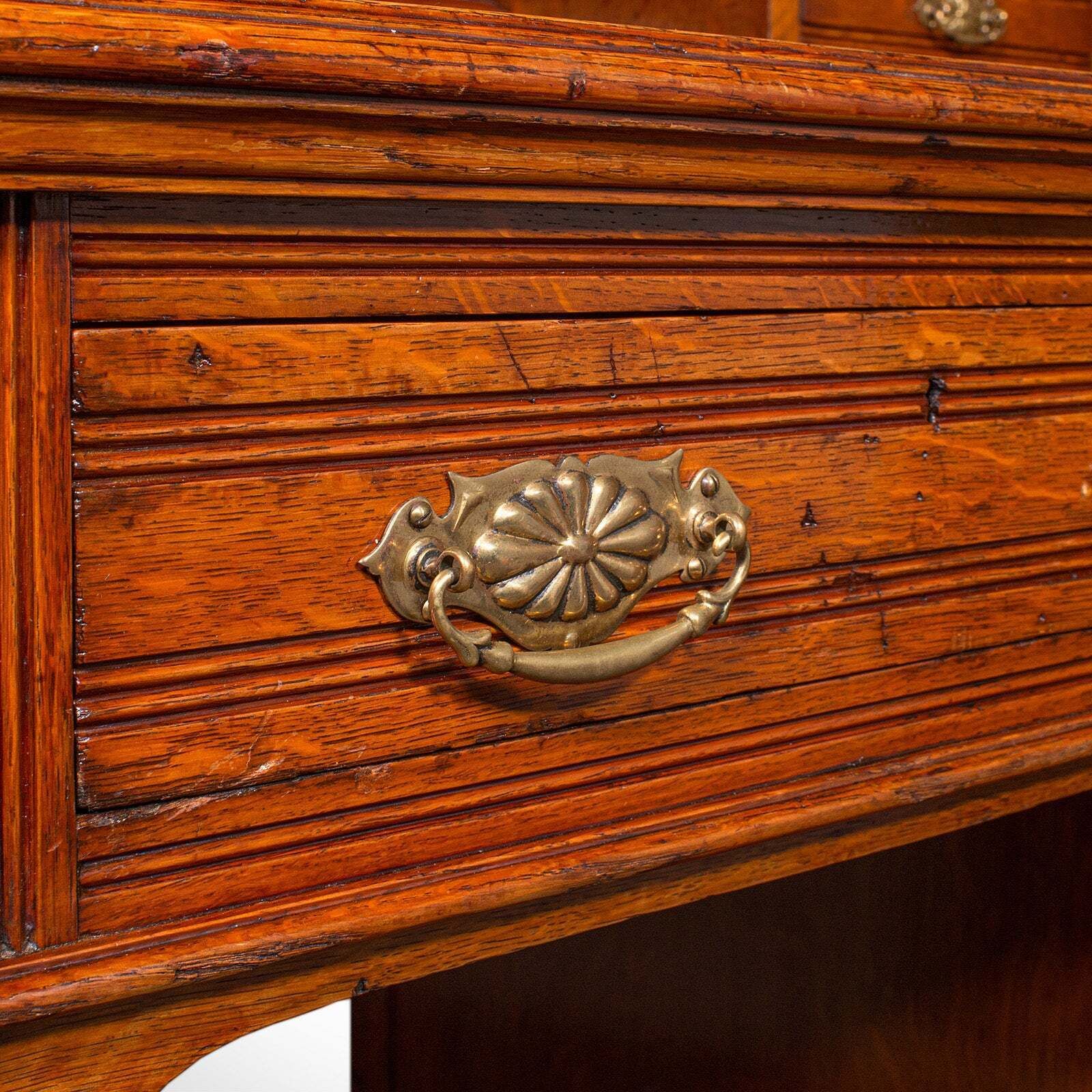3725.0 Antique Estate Manager's Kneehole Desk, Scottish, Oak, Country House, Victorian photo