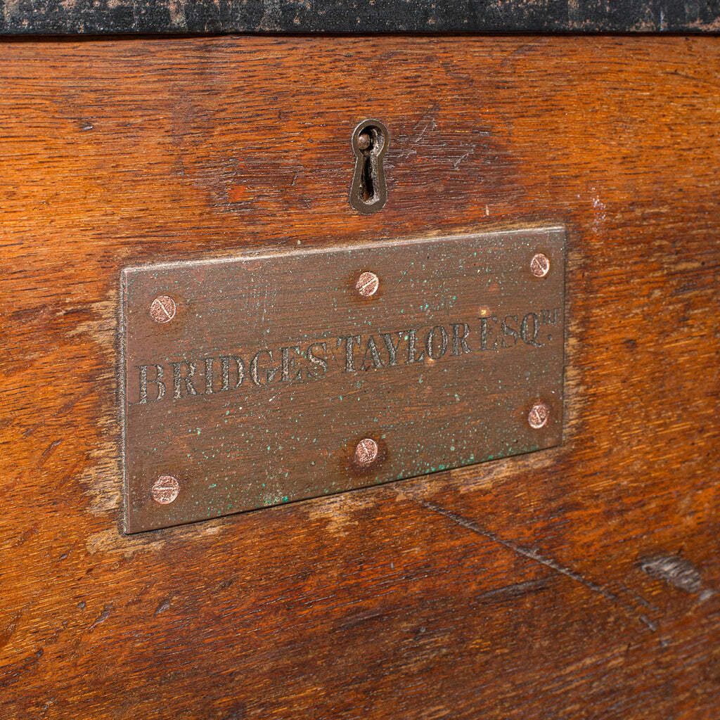 Furniture Large Antique Silver Chest, English, Oak, Iron Bound, Shipping Trunk, Victorian photo