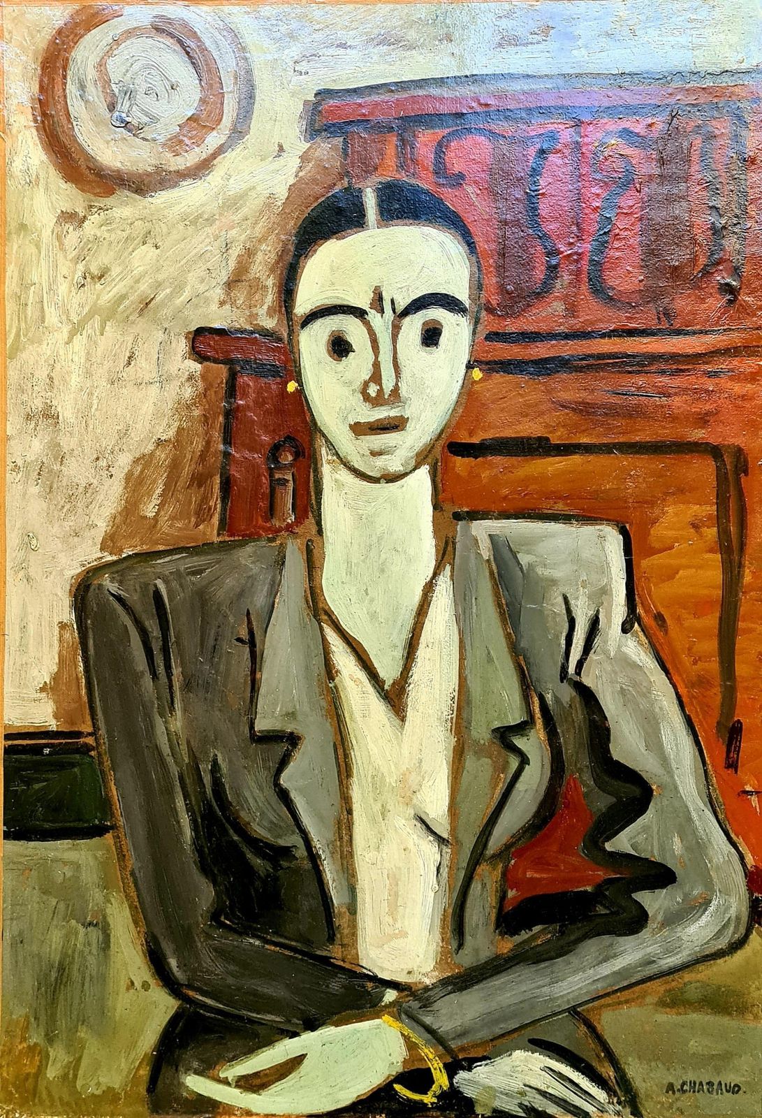 Auguste Chabaud Art Deco French Portrait, Yvette, 1930