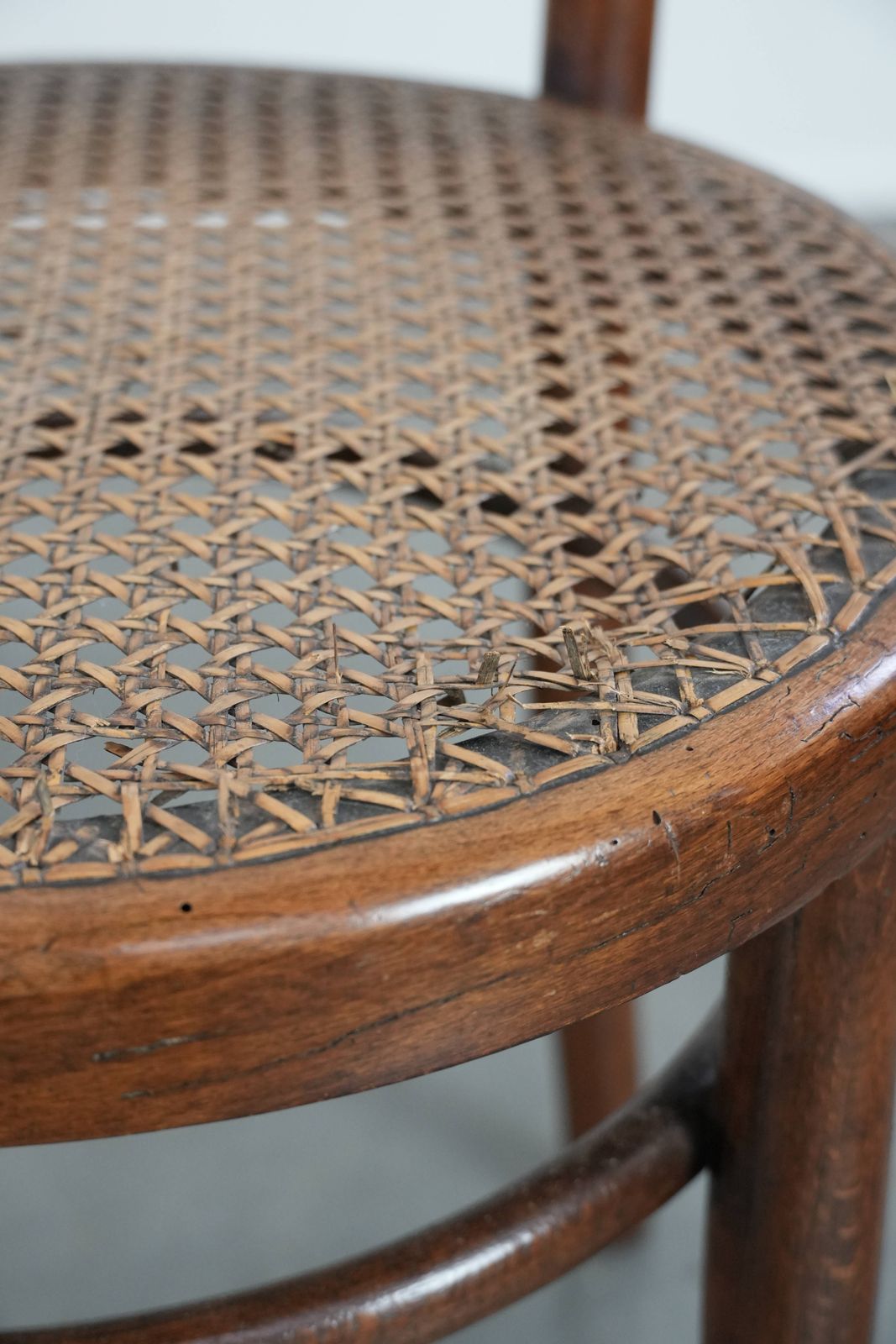 935.0 Nice Set Of 4 Wooden Vintage Bistro Chairs Jacob & Josef Kohn Wien With A Wicker Seat photo