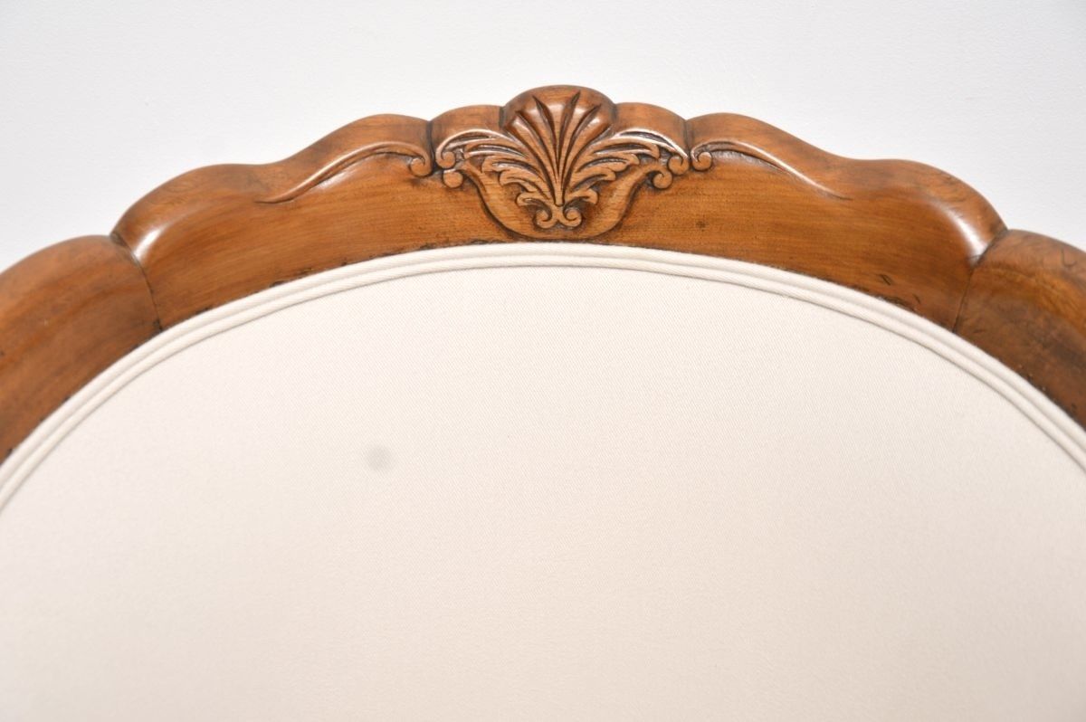 Pair Of Antique Queen Anne Style Walnut Tub Armchairs photo vintage