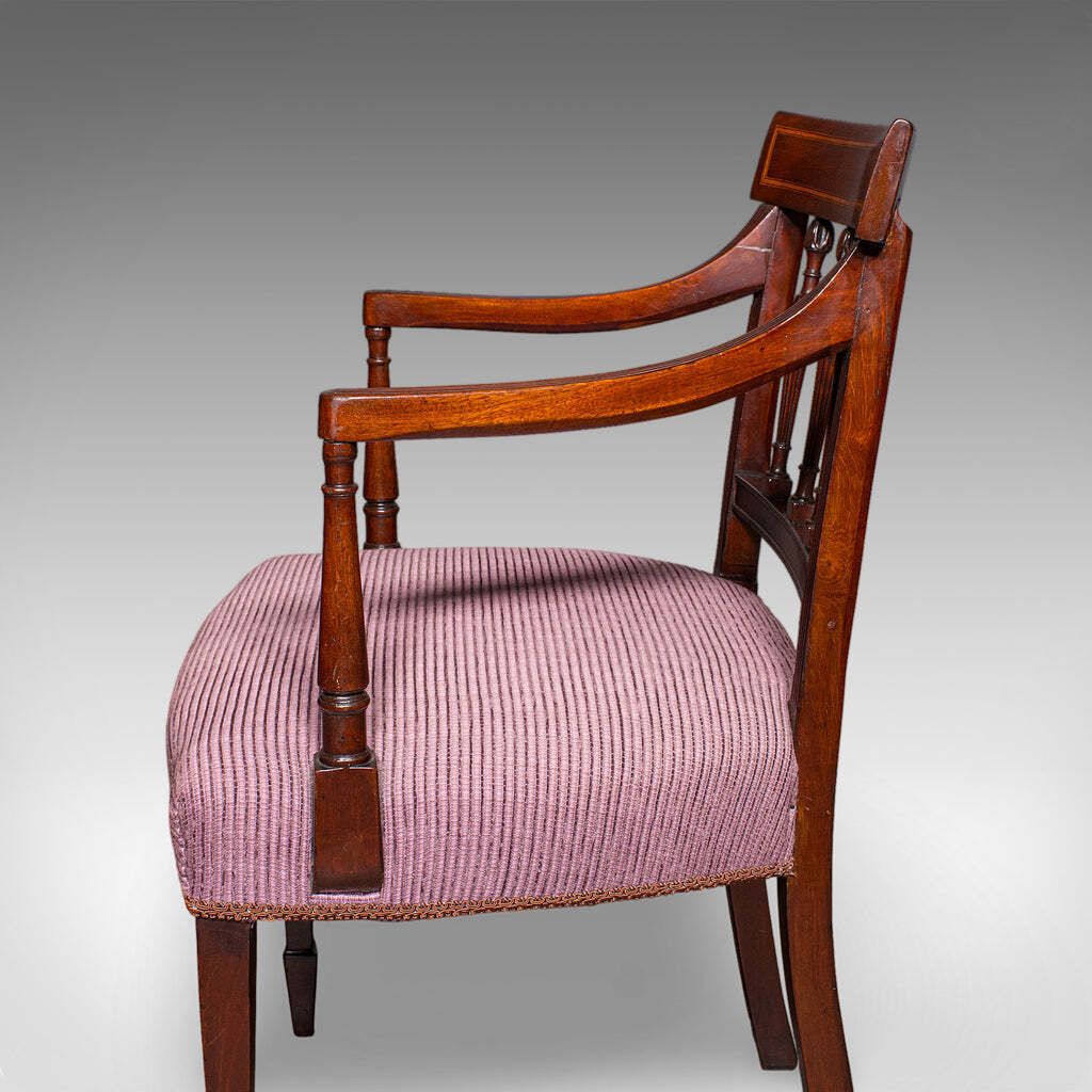 photo for sale Antique Morning Room Chair, English, Desk, Elbow Seat, Reception Hall, Regency