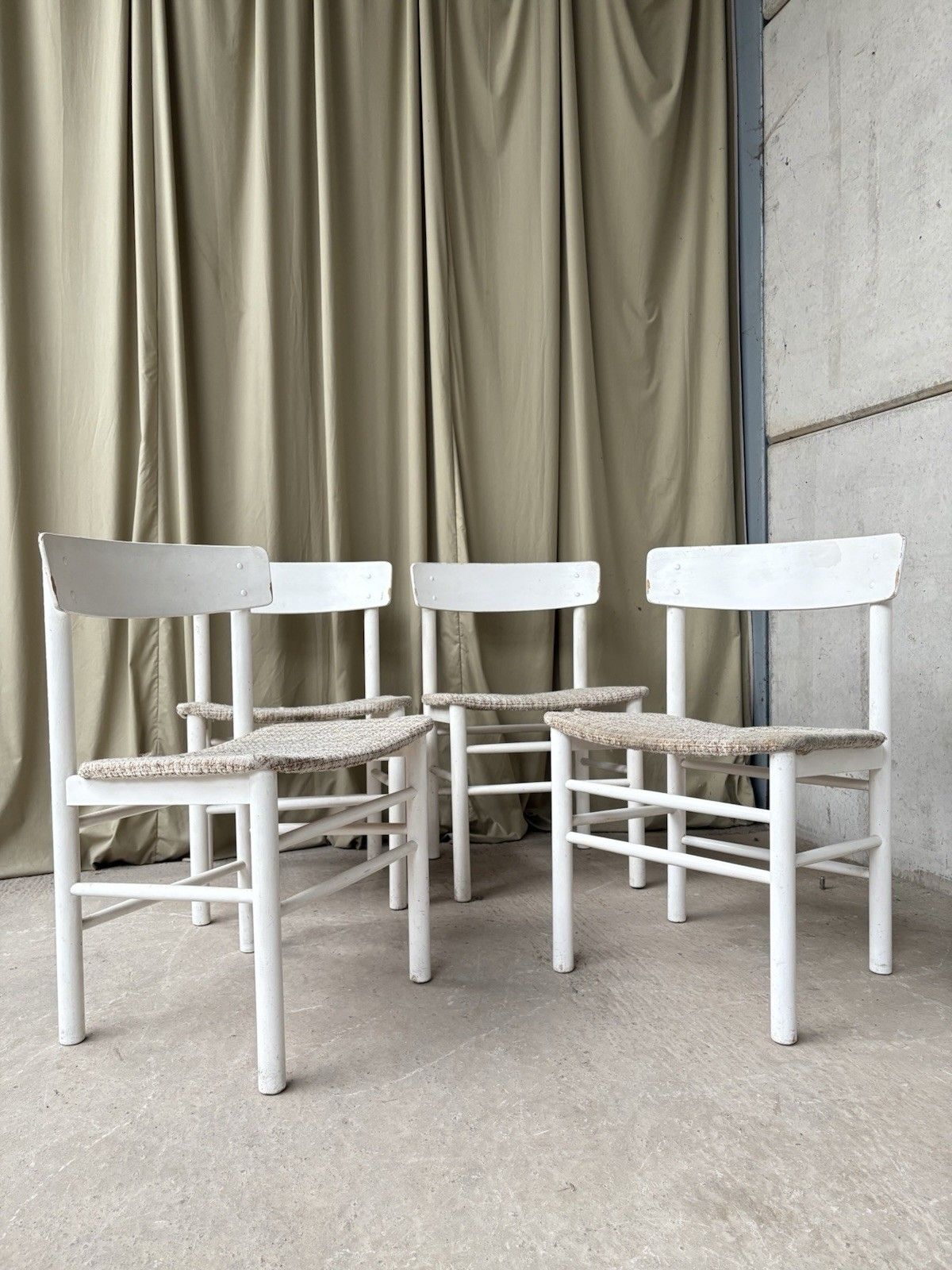 Vtg Mid Century Set Of 4 Dining Chairs Danish Scandi Retro R954 photo furniture