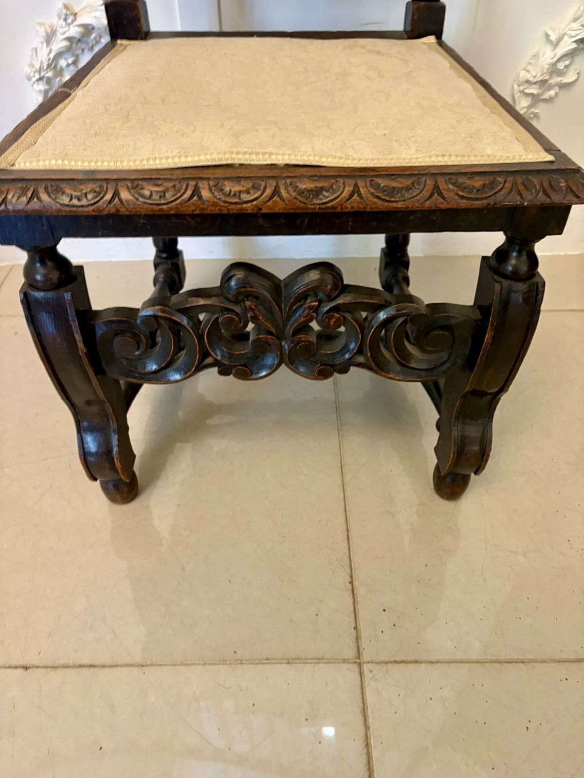 Antique 19th Century Quality Set Of 4 Carved Oak Dining Chairs photo vintage
