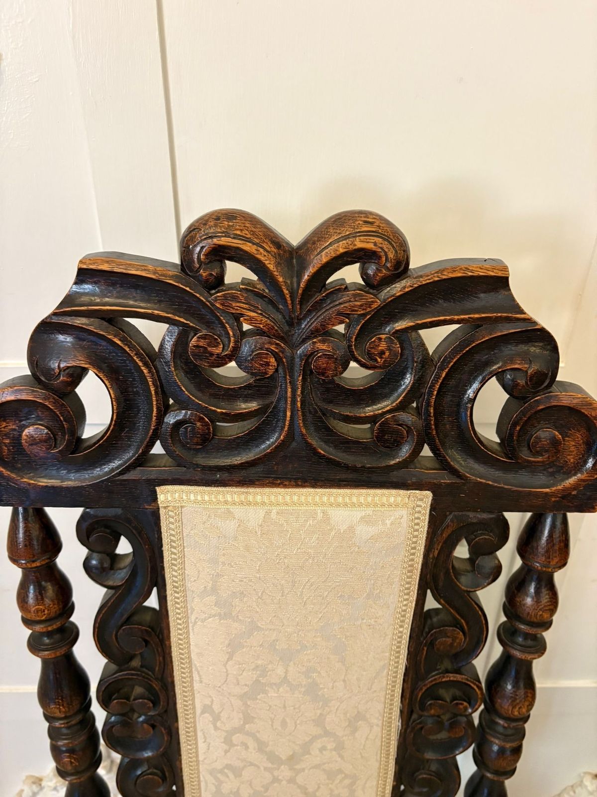 Furniture Antique 19th Century Quality Set Of 4 Carved Oak Dining Chairs photo