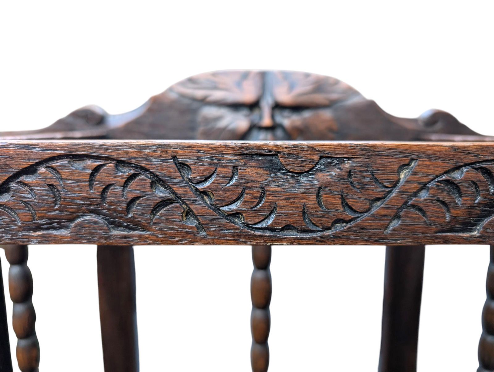 Arts & Crafts / Gothic Revival Green Man Umbrella Stand In Oak, Ca. 1900 (England) photo Home Decor