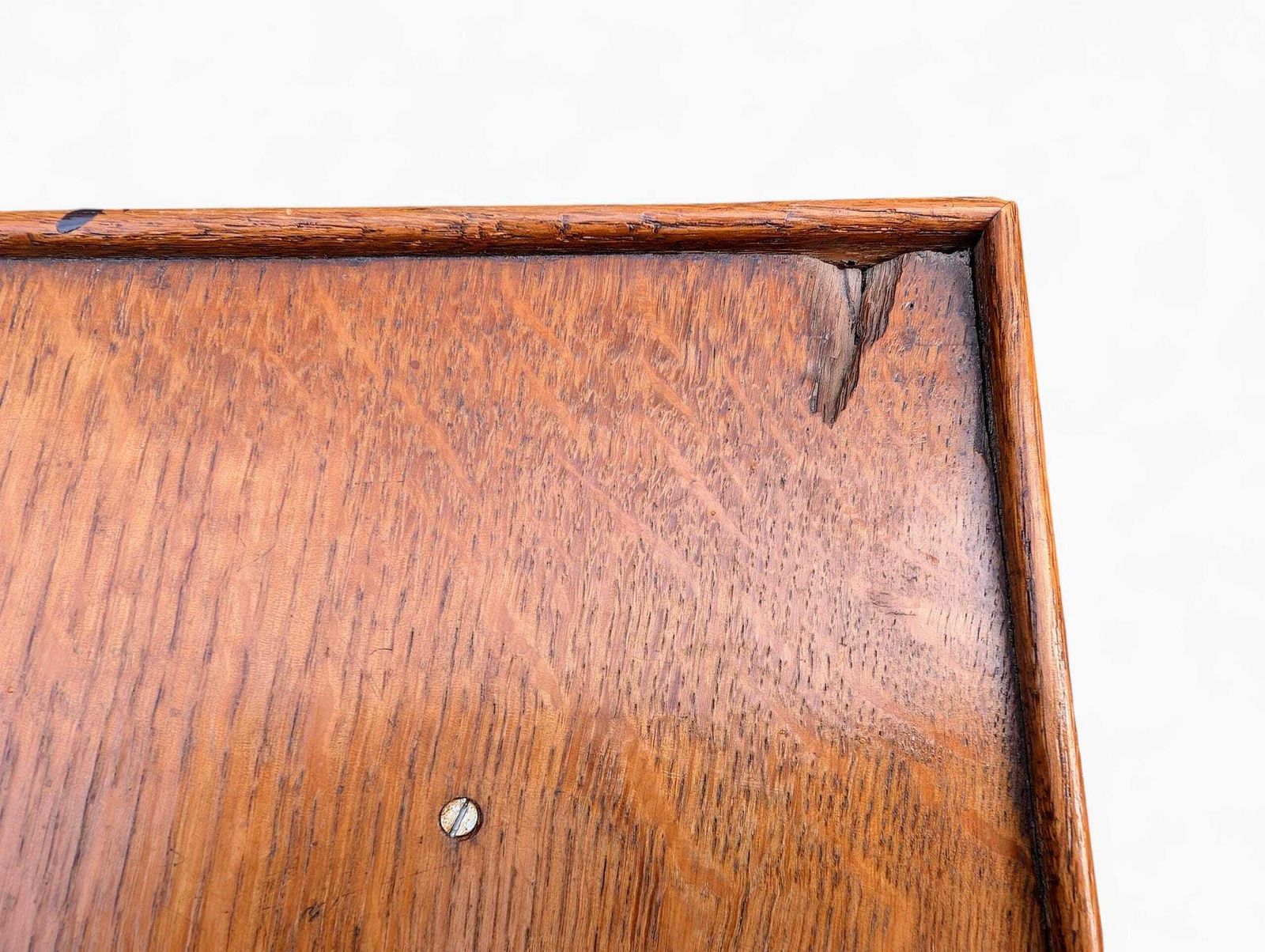 Rustic Oak Side Table: Arts & Crafts Plant Stand With Faux Bamboo, 1930s photo buy