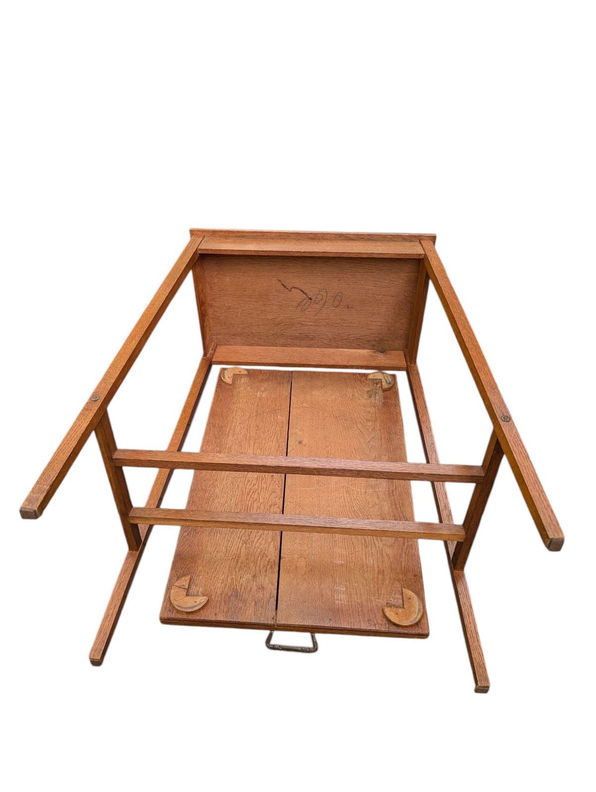 photo for sale Antique Arts And Crafts Mission Oak Side Table With Removable Tray   Circa 1910