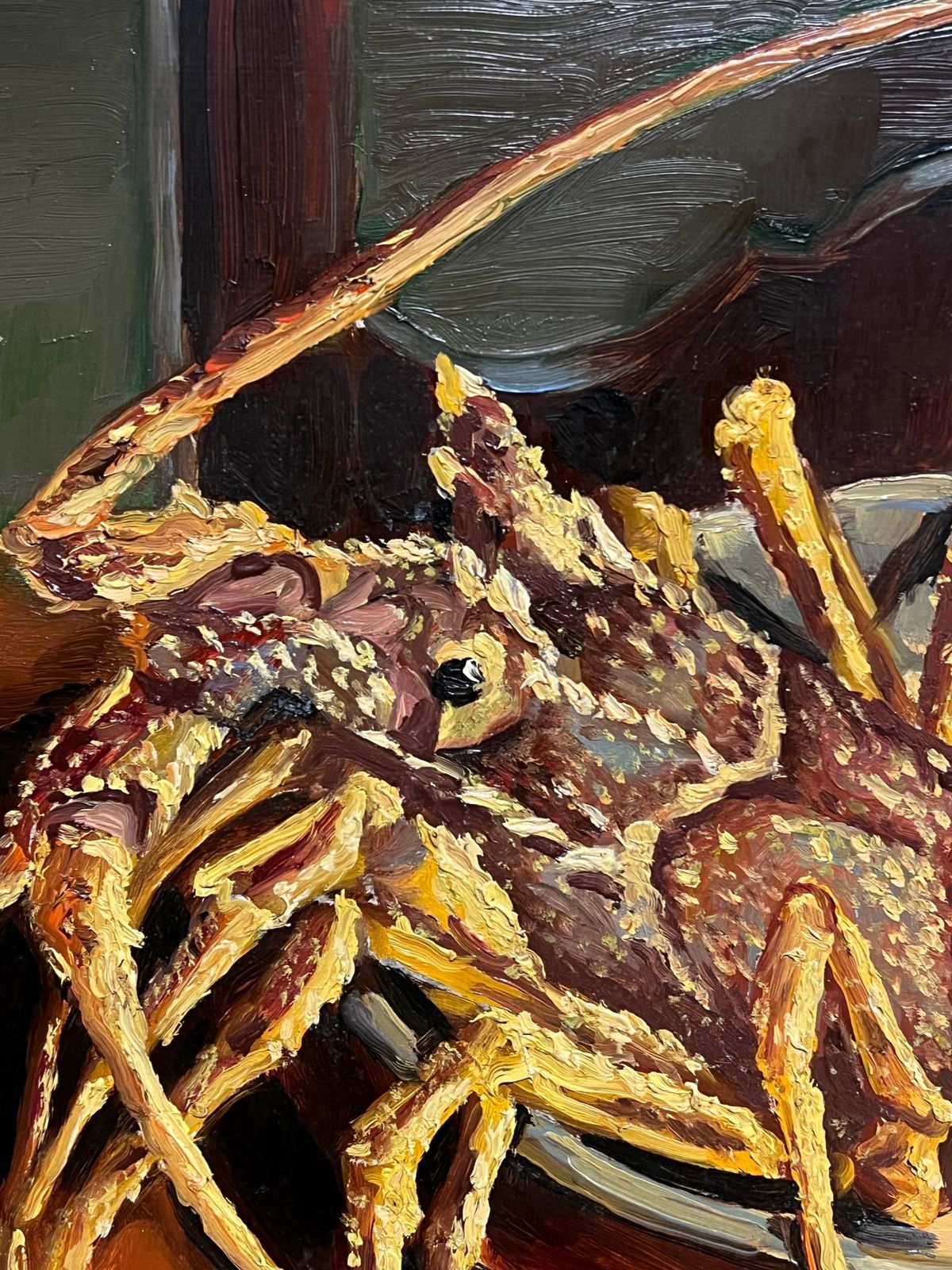 Georges Bordonovefrench Impressionist Oil Painting Seafood Platter Lobster Signed Original 20thc1970's photo vintage