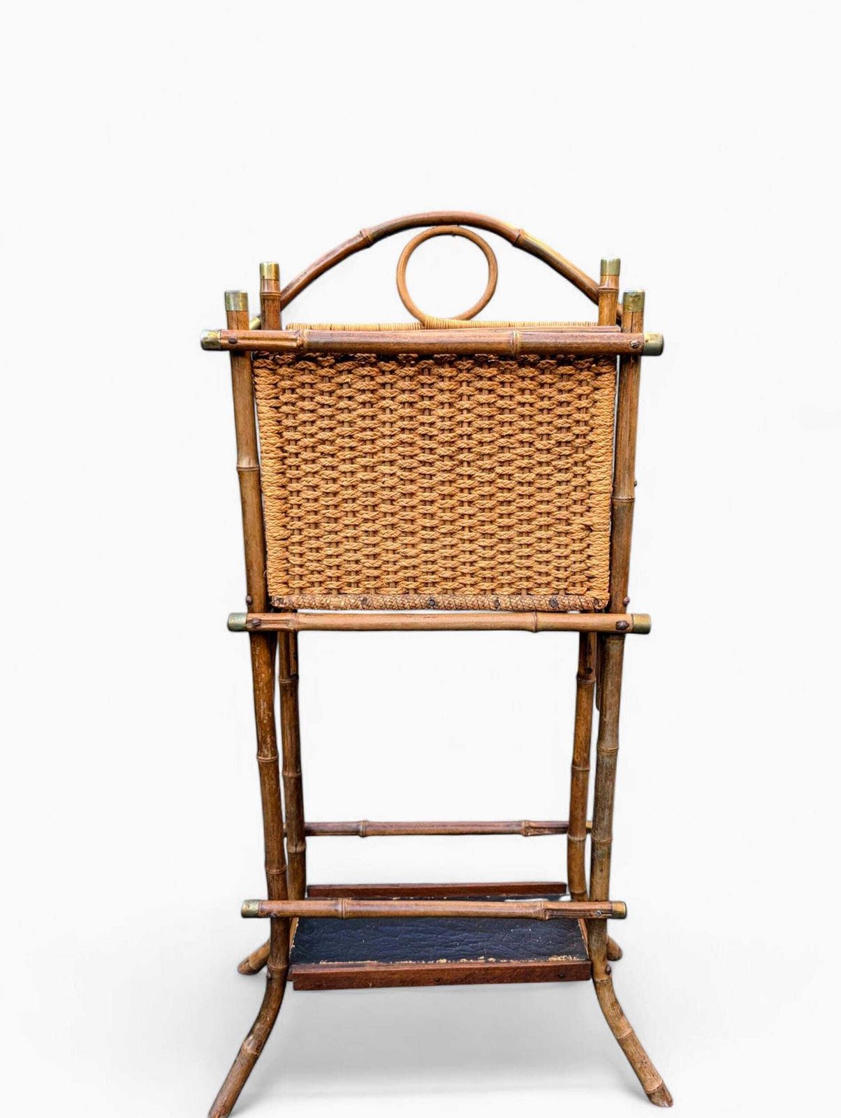 Victorian Bamboo Magazine Stand – Anglo Japanese Aesthetic Movement Wicker Rack, C.1880 photo furniture