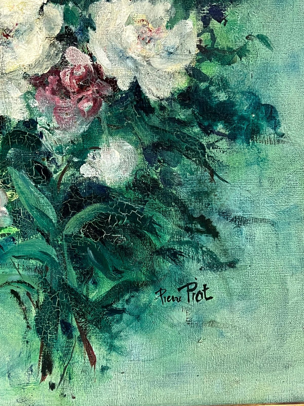 Pierre Piot (1921 1998)large 20th Century French Impressionist Oil Still Life Flowers photo buy
