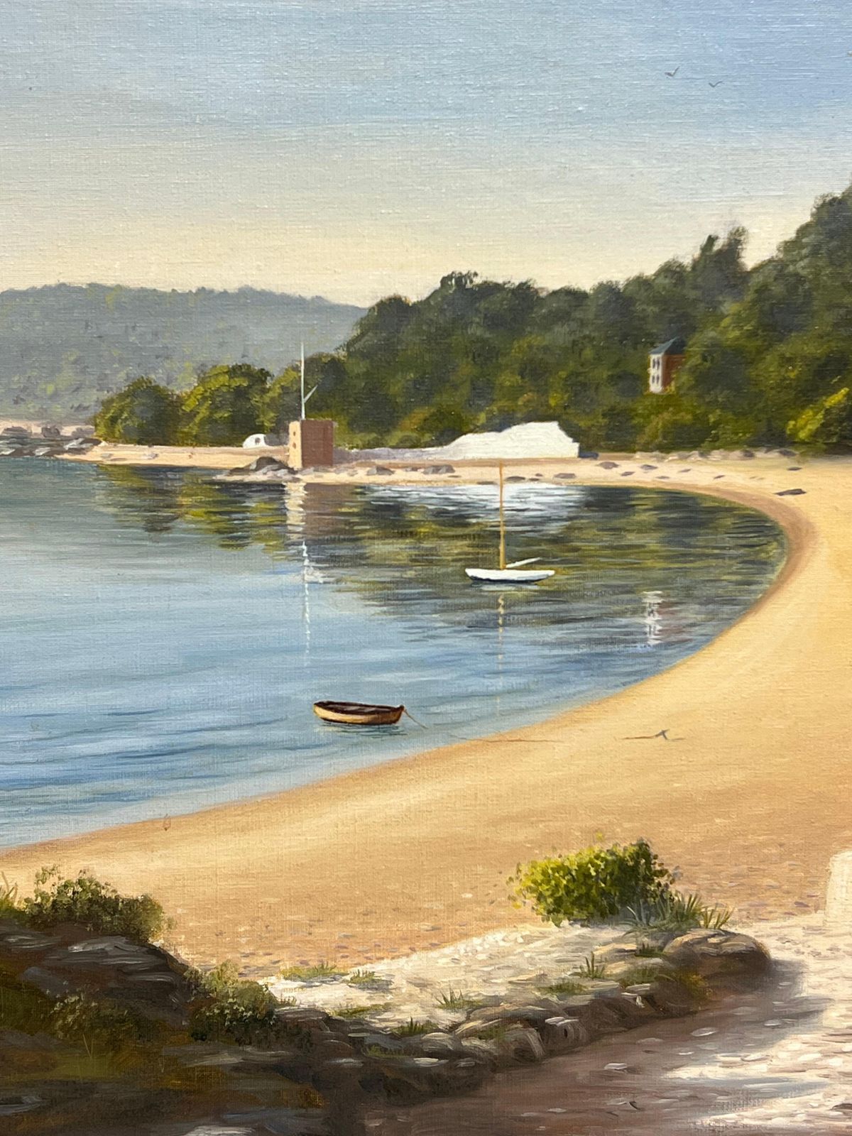 Frederick Chaplin Smithlarge British Coastal Sandy Beach Signed Oil Painting Listed Artist1953 photo Art