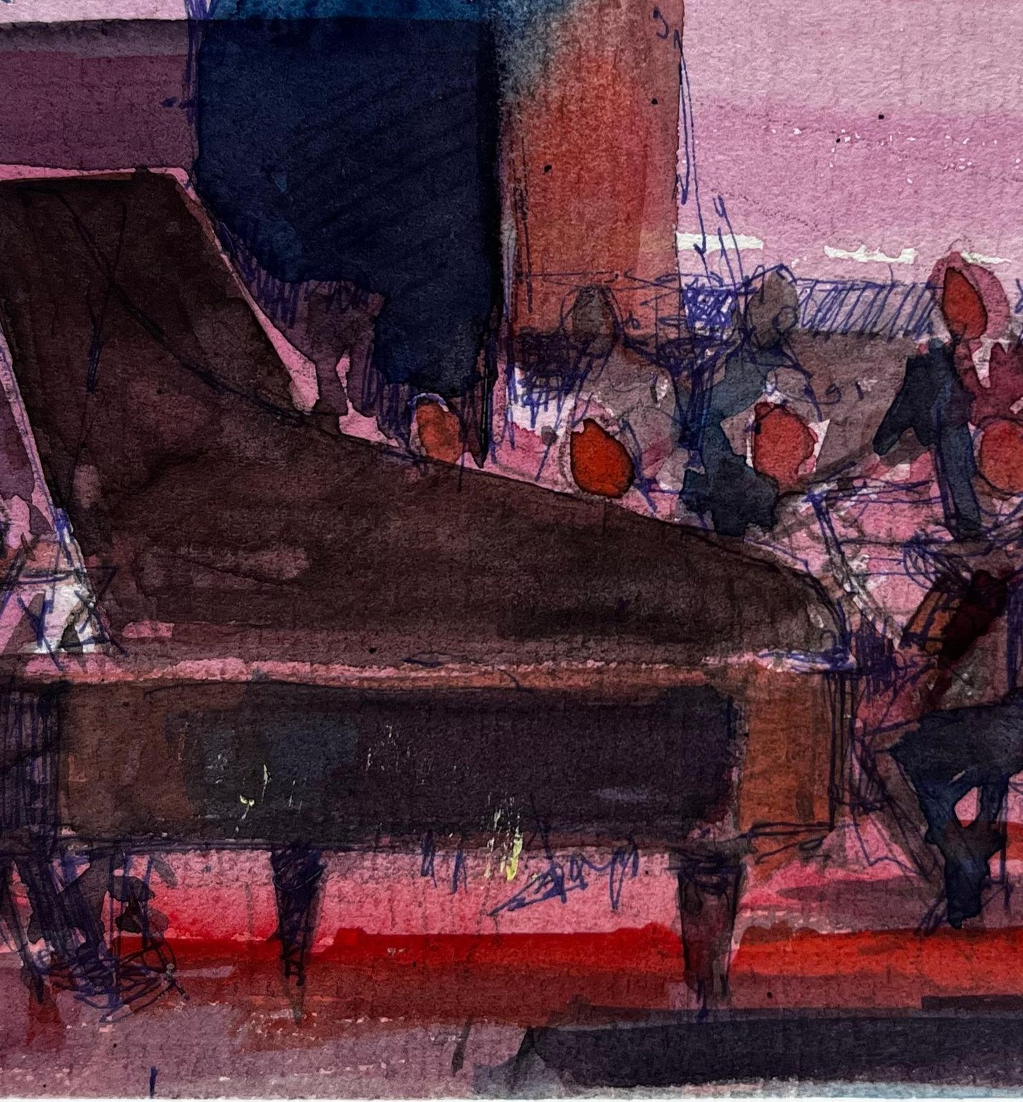 Pierre Neveuconcert Hall Pianist With Orchestra Grand Piano Musicians Performance Scene photo Art