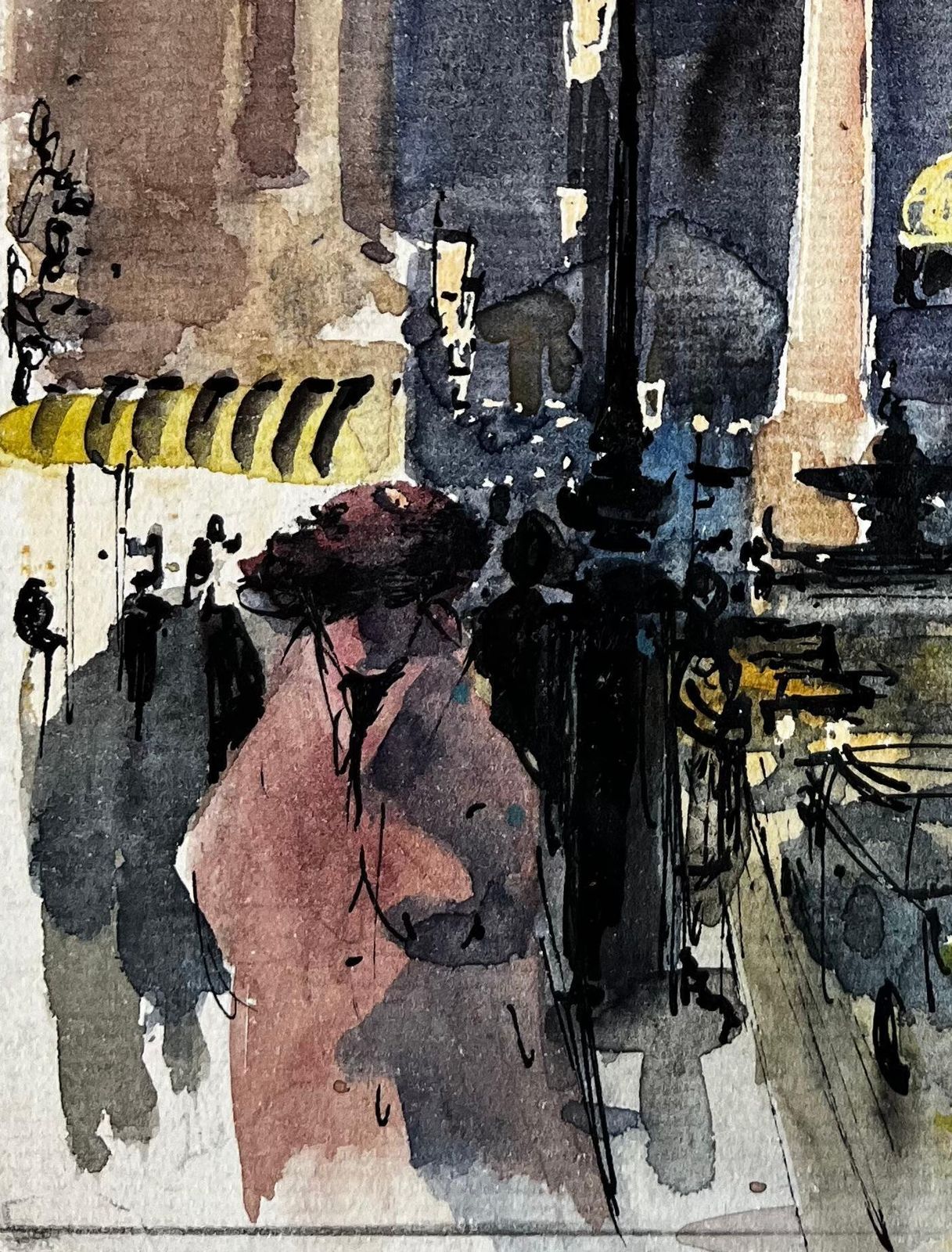 Pierre Neveuparis Place De La Concorde Night Street Scene With Obelisk And Dome Watercolor photo Art