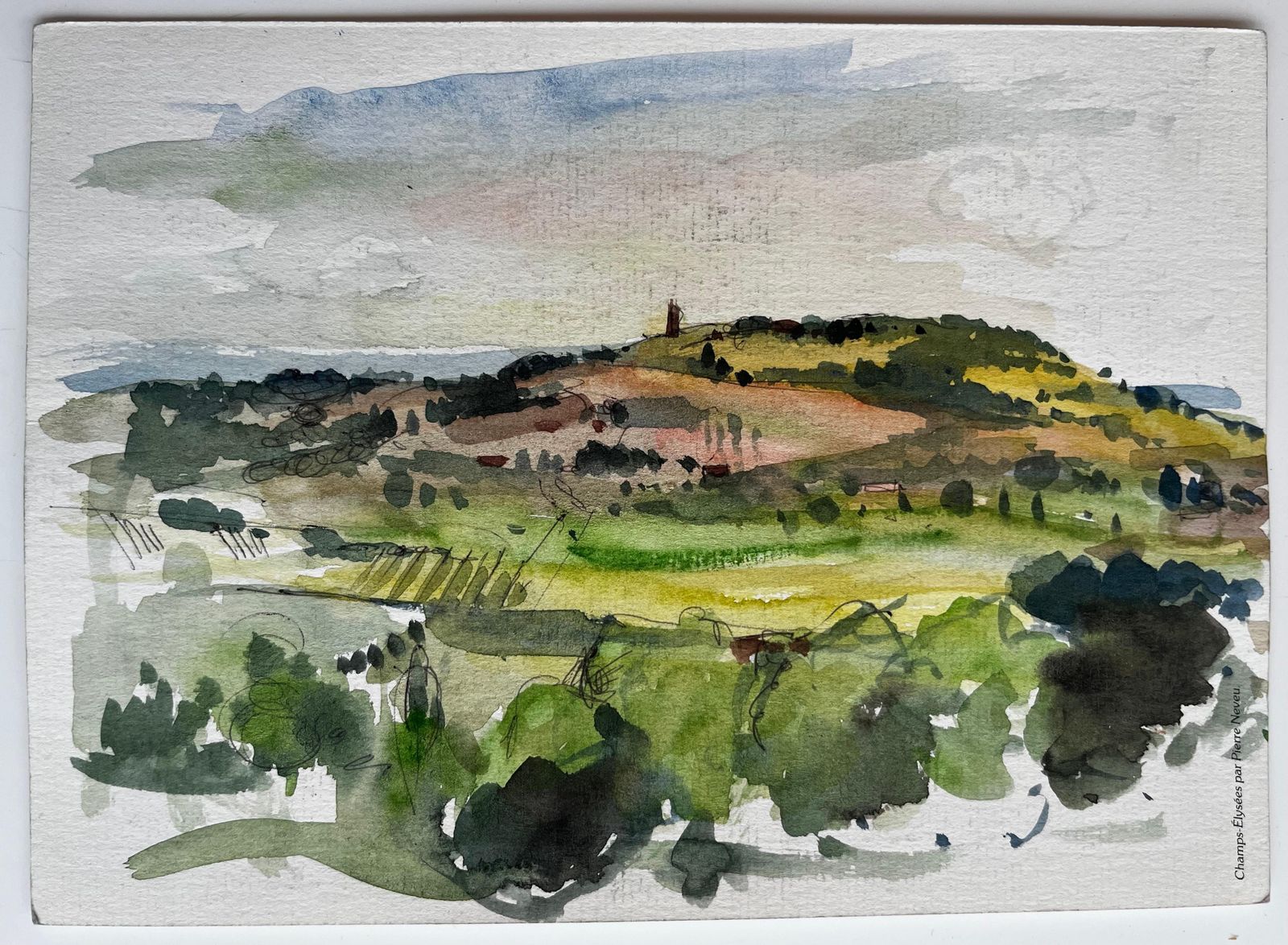 Pierre Neveurolling Provence Hills With Distant Tower And Verdant Fields French Landscape photo furniture
