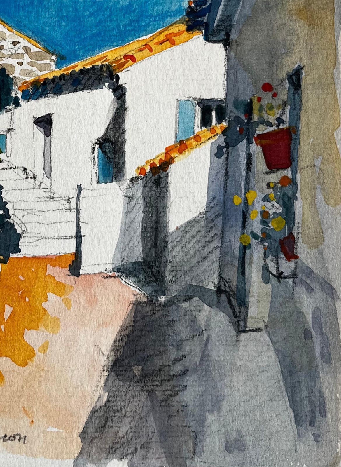 Pierre Neveusunlit Cucuron Mediterranean Alleyway Whitewashed Houses French Village photo 561.0