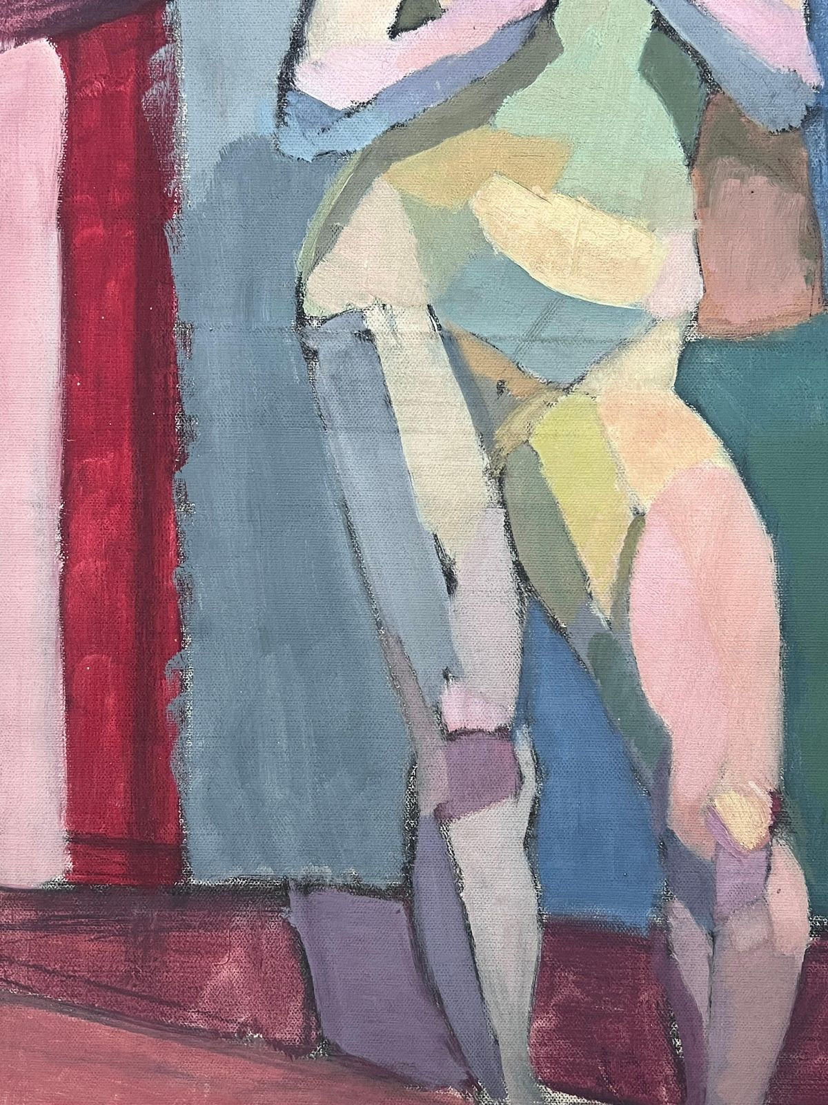 Laure Noetzin Azam (French 1929 2024)fine Mid 20th Century French Cubist Oil Painting Nude Woman Standing photo buy